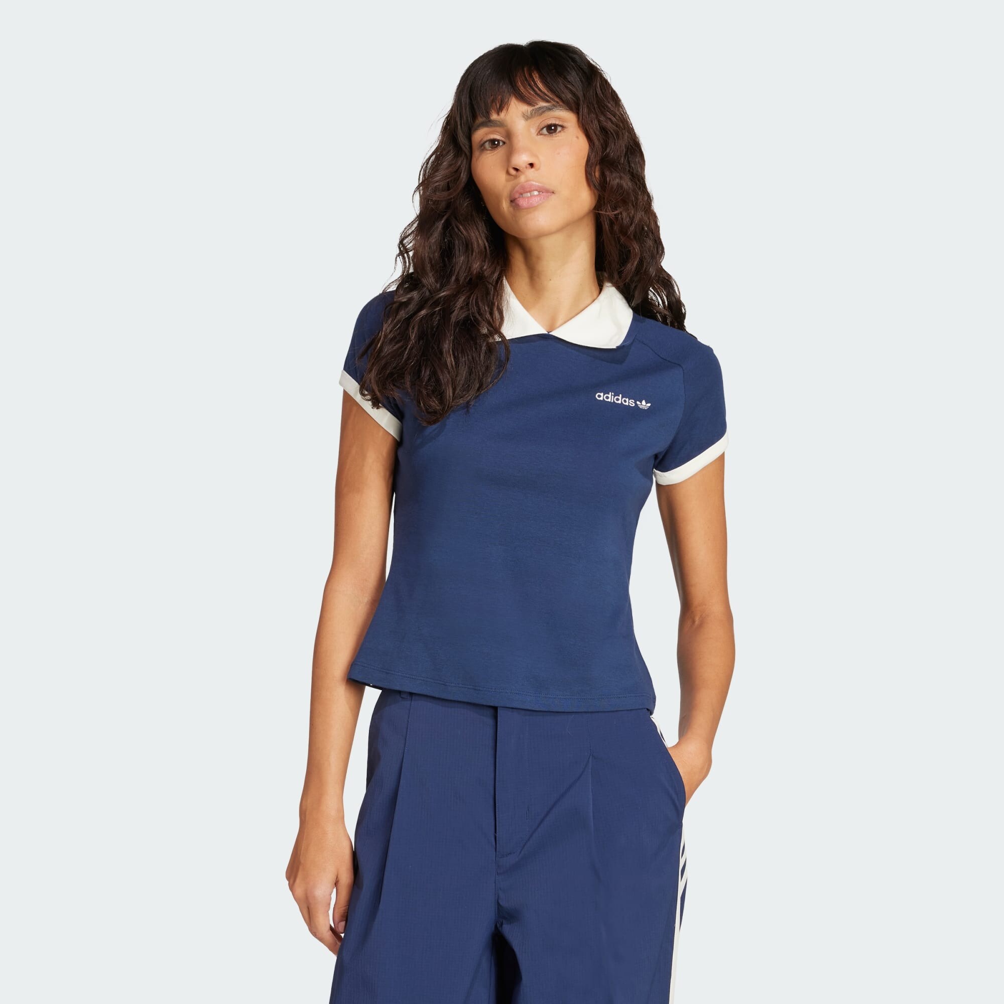 ADIDAS ORIGINALS Póló  sötétkék / fehér termék 2. képe