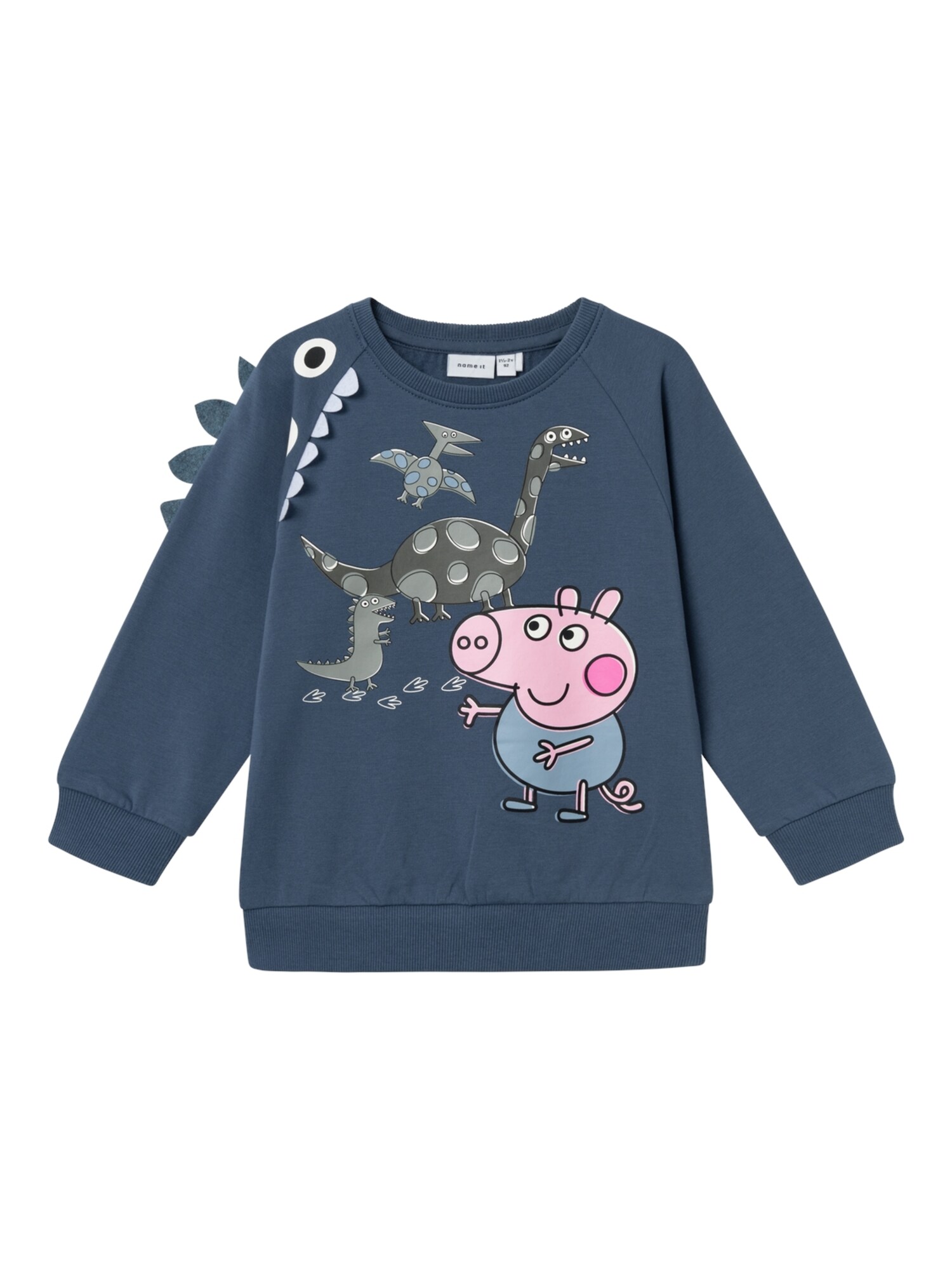 NAME IT Mikina 'APO PEPPA PIG'  dymovo modrá / tmavomodrá / olivová / orgovánová