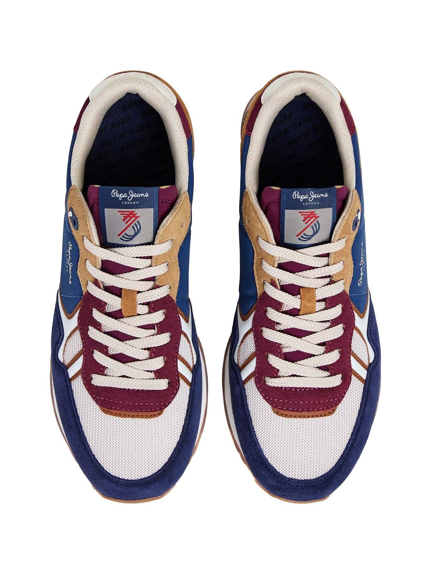 Pepe Jeans Zapatillas deportivas bajas 'Brit Back M' navy / marrón / frambuesa / blanco – imagen 2