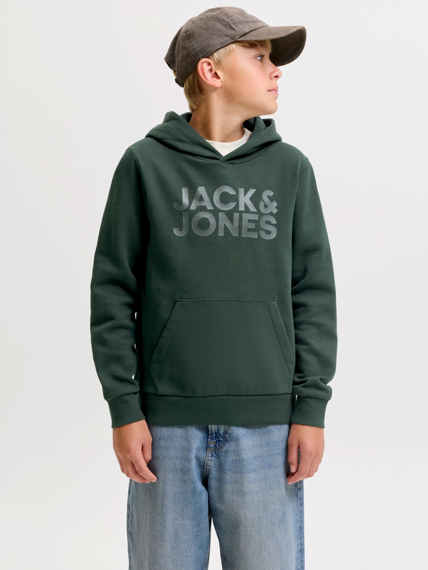 Jack & Jones Junior Mikina  jedľová / tmavozelená