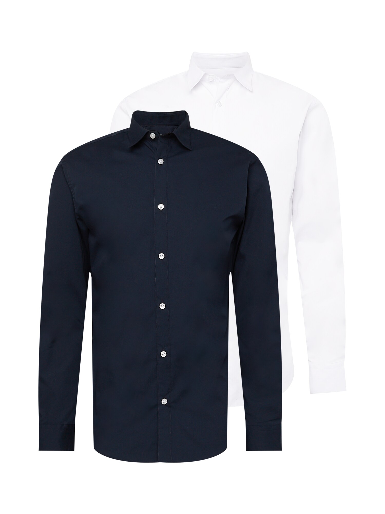 JACK & JONES Biznis košeľa 'JJJoe'  námornícka modrá / biela