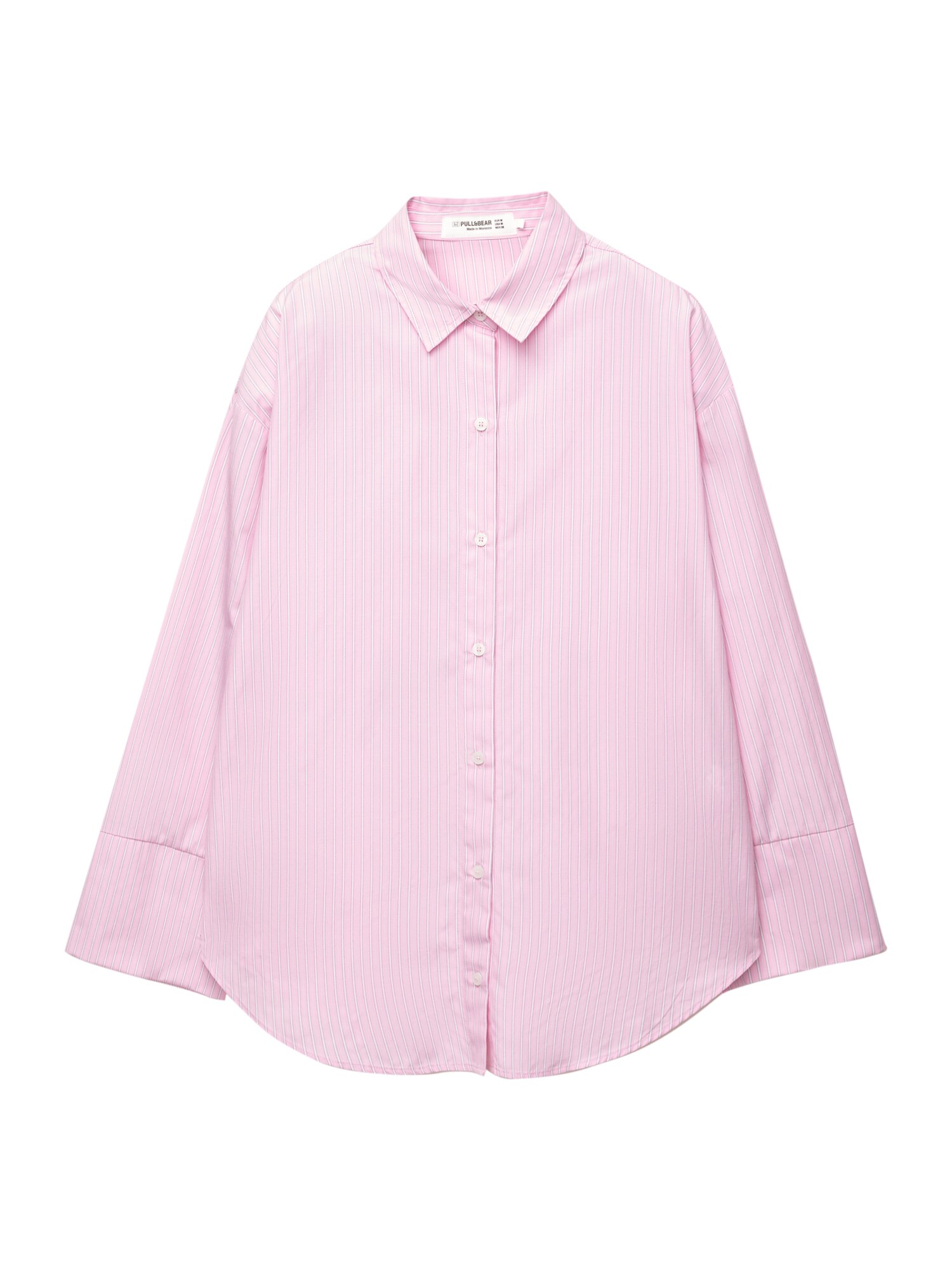Pull&Bear Bluză  gri deschis / roz / alb
