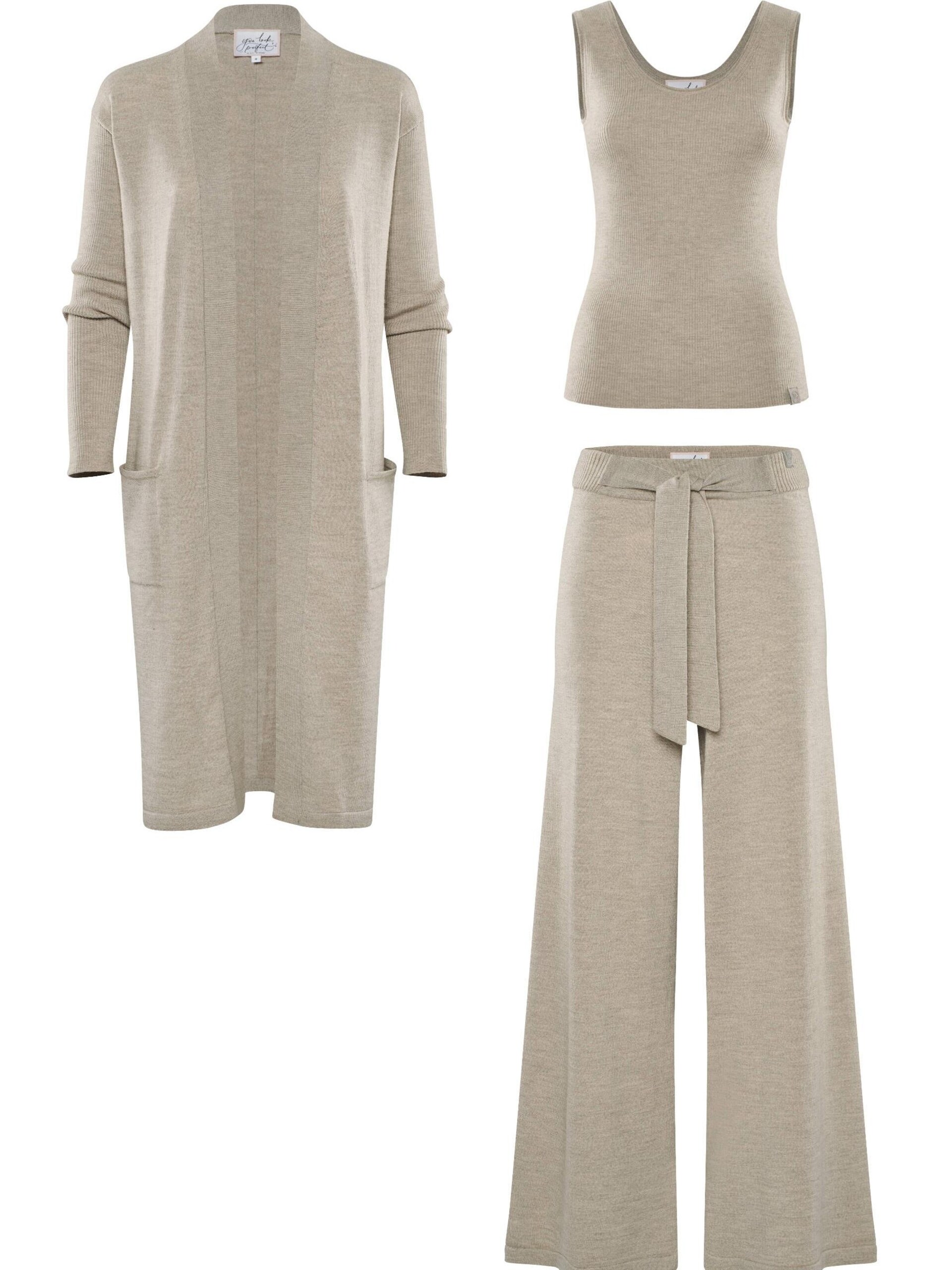 YOU LOOK PERFECT Hemmadräkt 'LOUNGEWEAR SET Cardigan Blossom & Top Blossom & Pants Bailey' dam