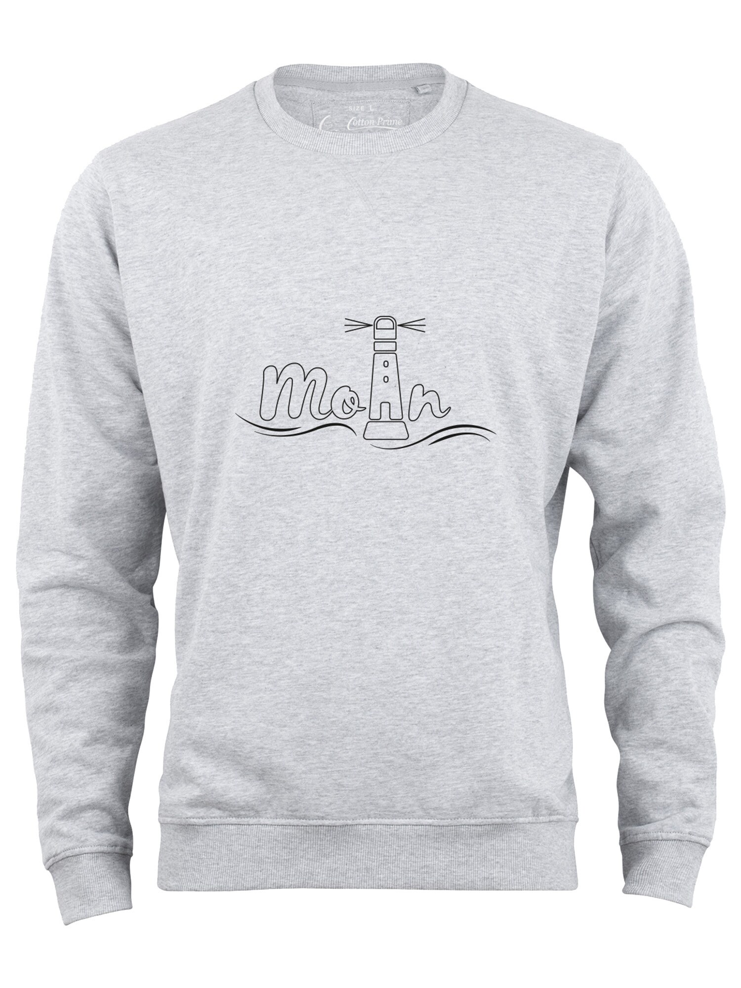Cotton Prime Sudadera ' Leuchtturm Moin '  piedra / negro