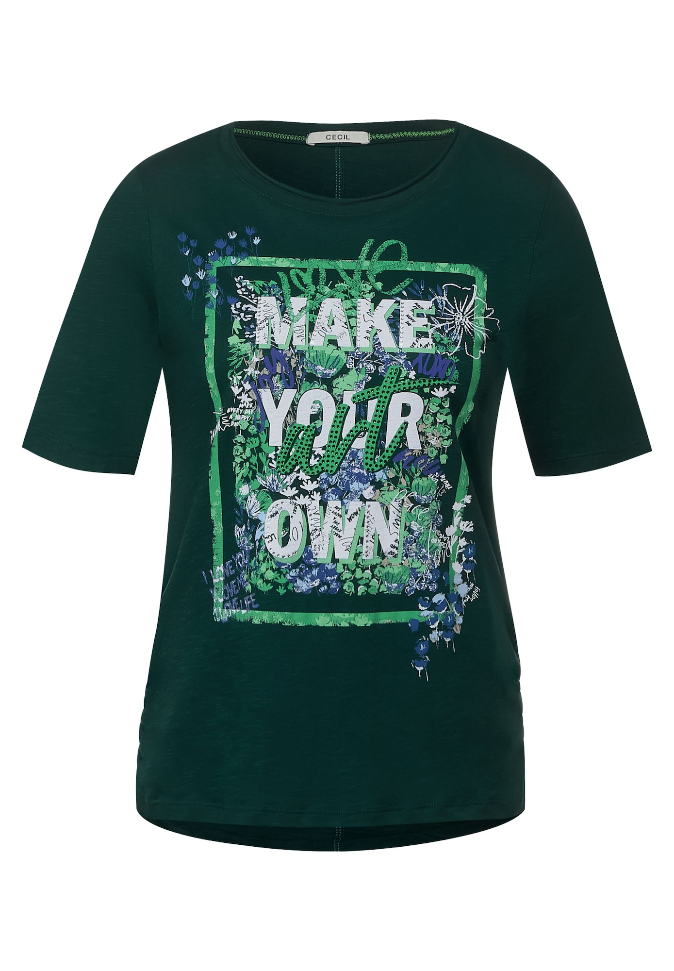 CECIL Camisa  verde escuro / mistura de cores