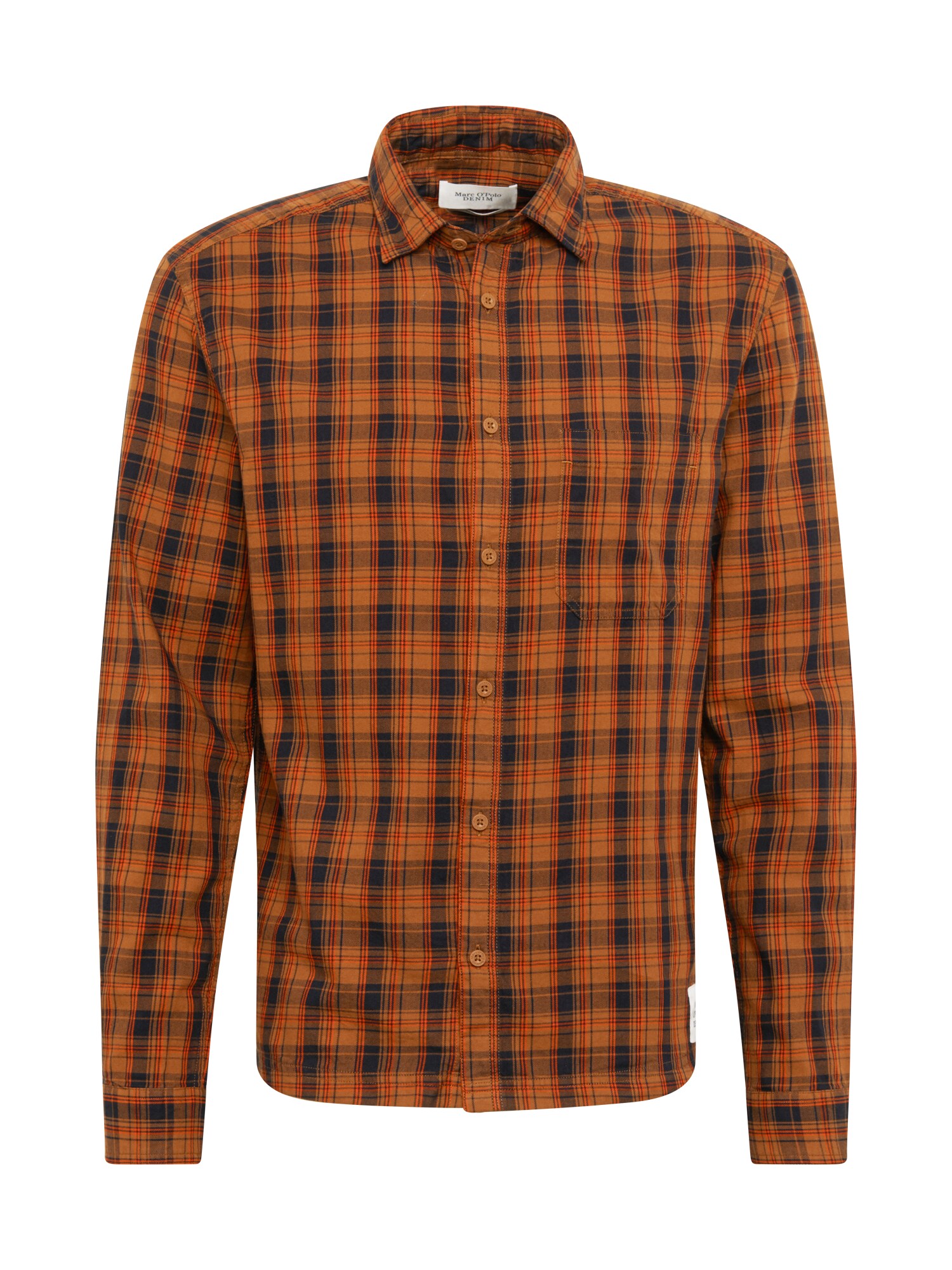 Marc O'Polo DENIM Dalykiniai marškiniai  tamsiai mėlyna jūros spalva / oranžinė
