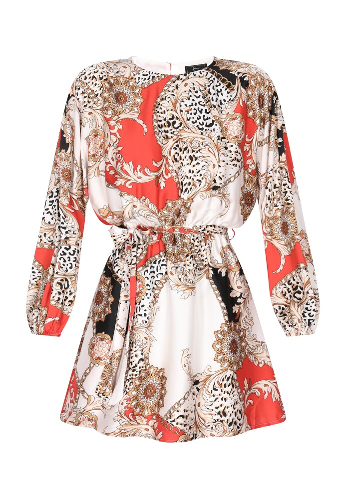 faina Cocktailkleid Damen Größe 38 braun / orange / schwarz / weiß