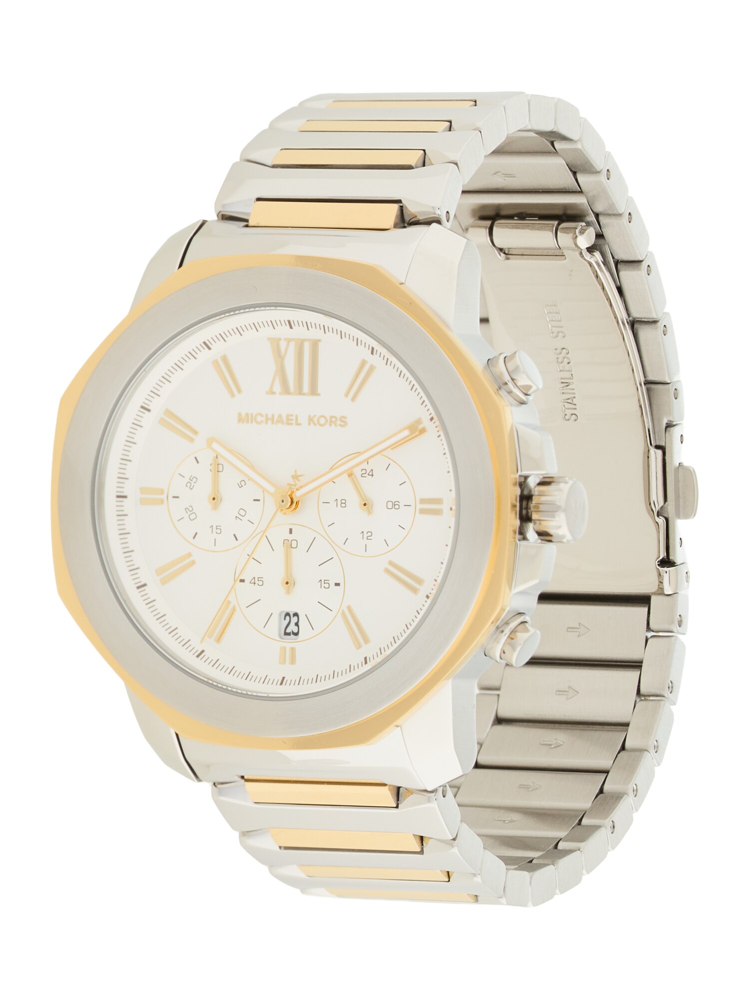Michael Kors Analógové hodinky 'PRESCOTT'  zlatá / strieborná