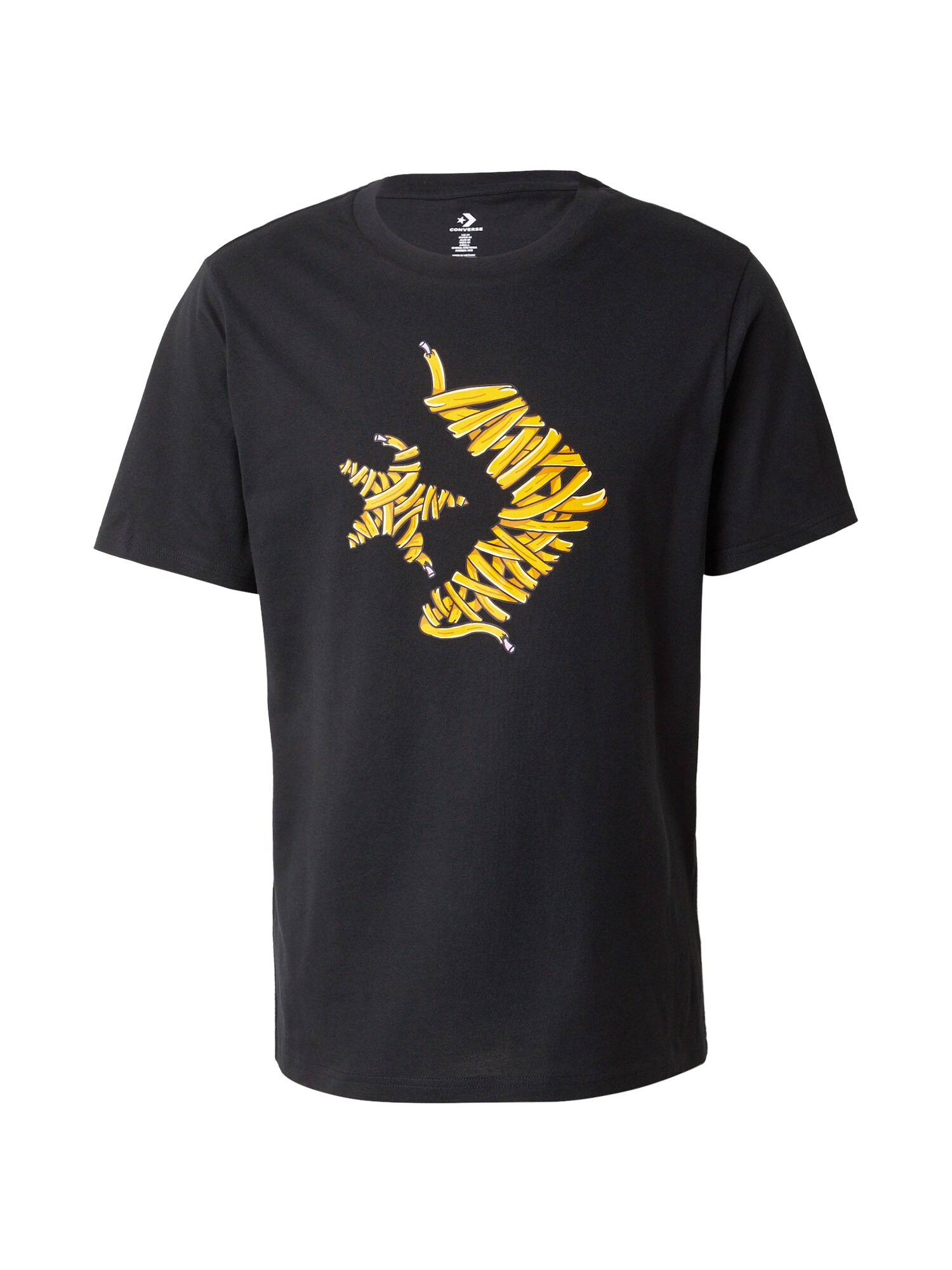 CONVERSE Póló 'SHOELACE'  sárga / fekete / fehér akciós termékkép 1