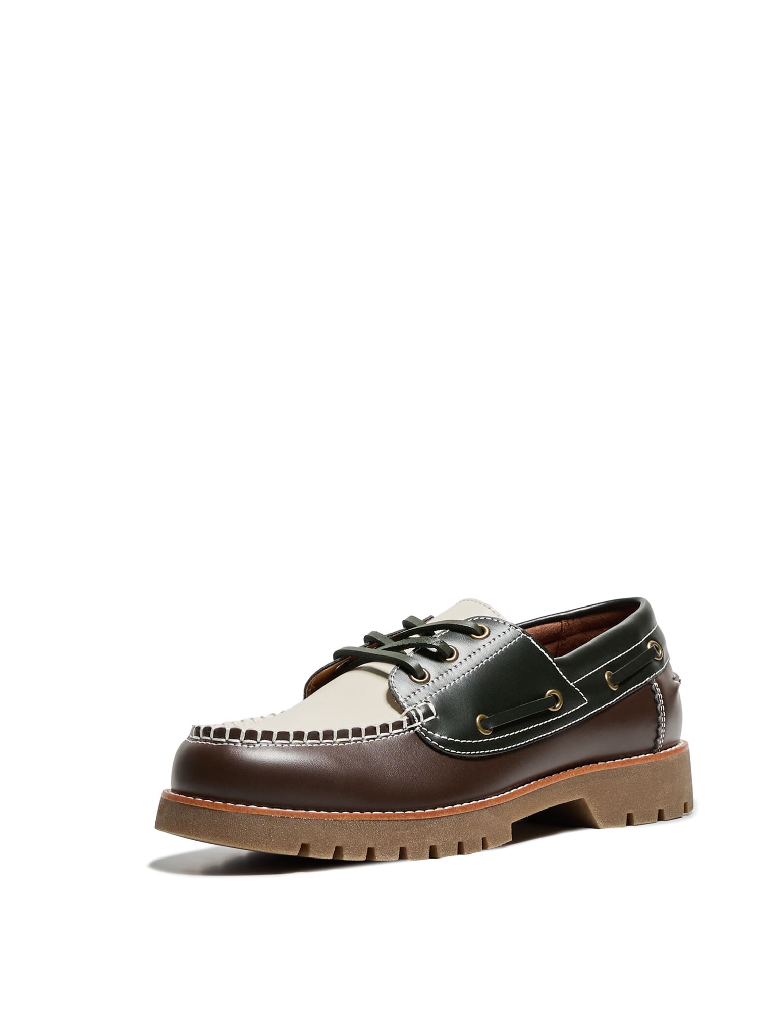 Bershka Mocasini  maro închis / negru / argintiu / alb