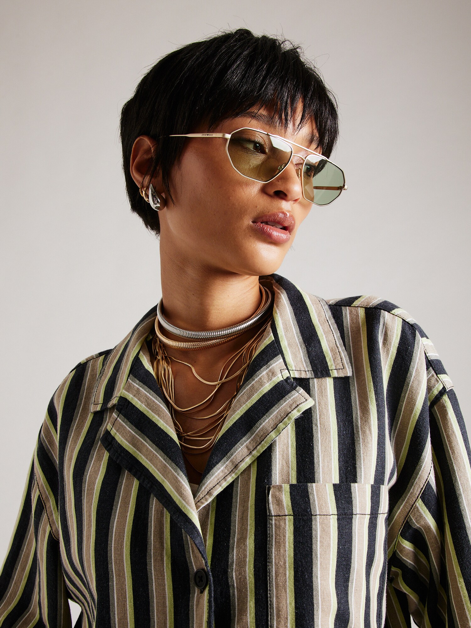 TOPSHOP Blúzka béžová / pastelovo zelená / čierna / biela (obrázok 5)