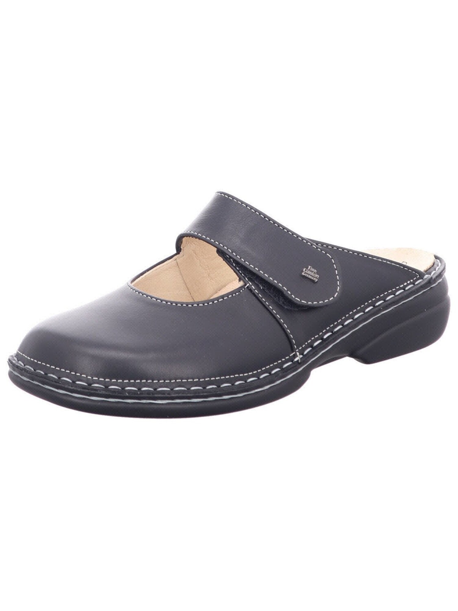 Finn Comfort Muiltjes 'Pantolette Damen 02552 014099 Echtleder In Schwarz' Zwart