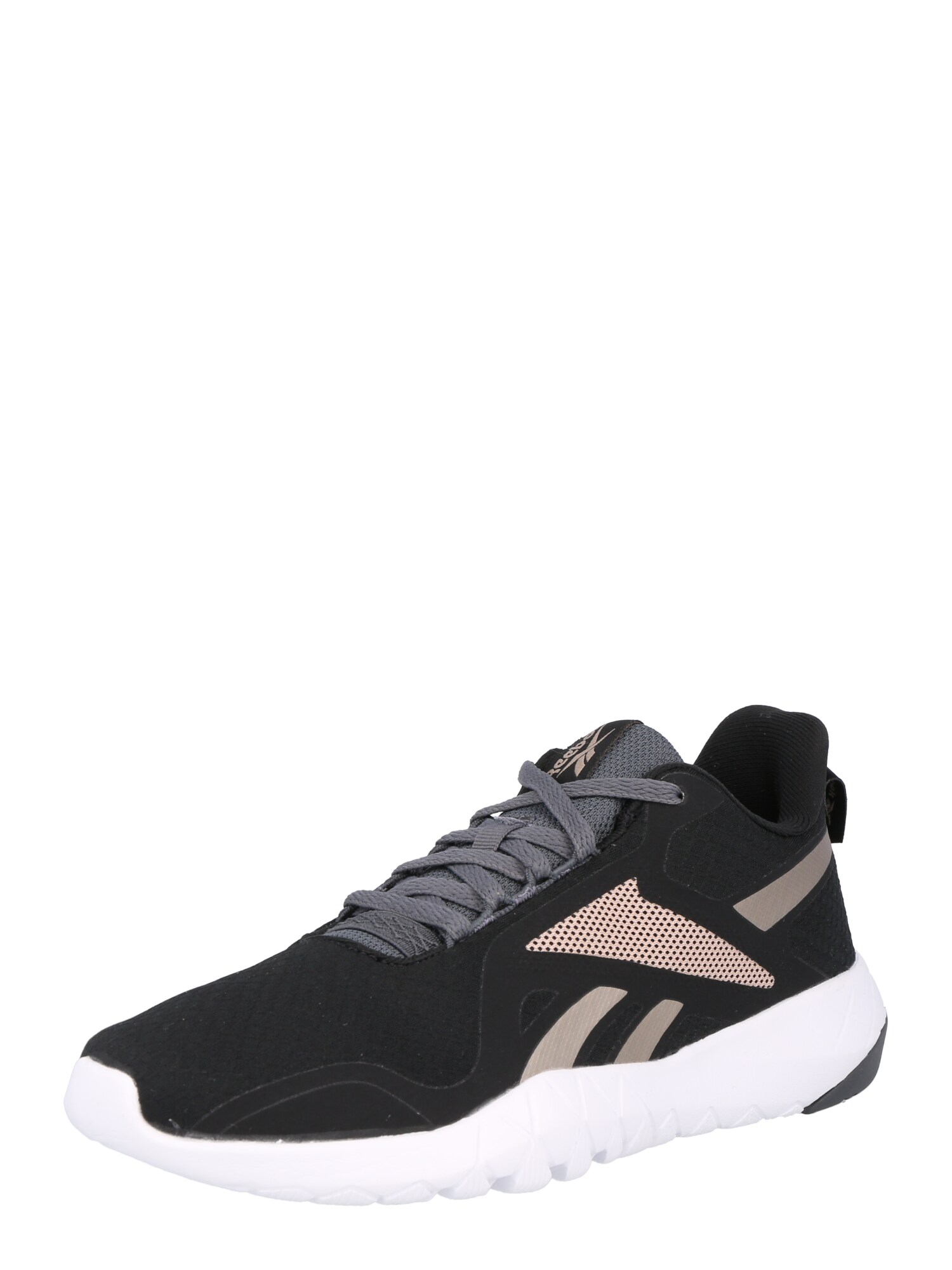 Reebok Sport Bėgimo batai 'Flexagon Force 3' juoda / sidabro pilka / ryškiai rožinė spalva