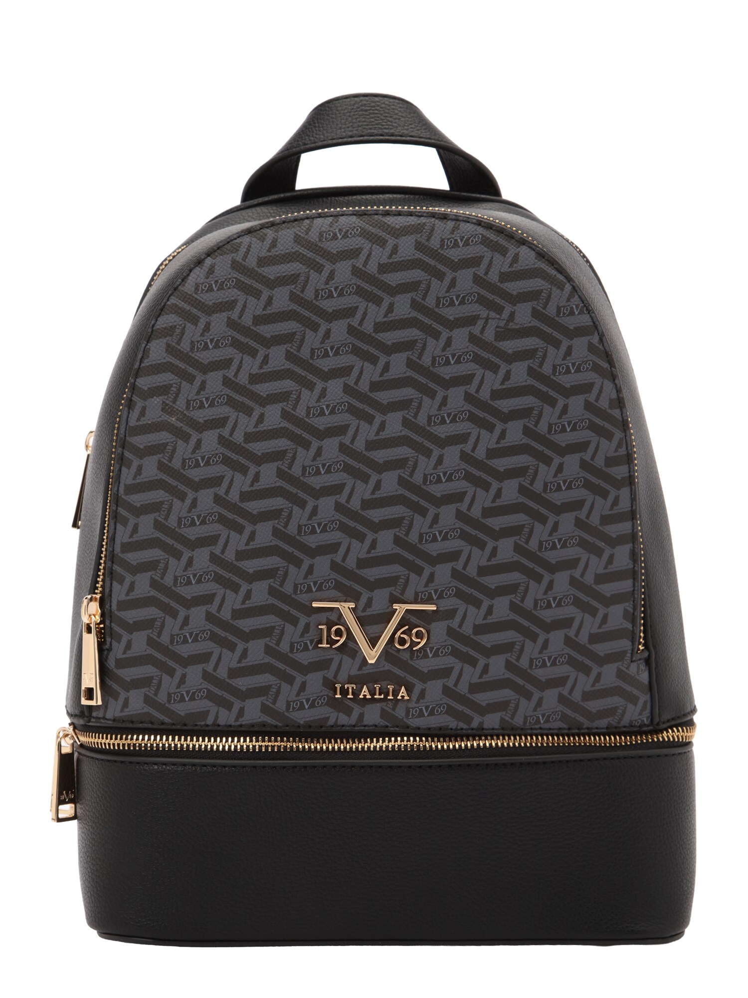 19V69 ITALIA Mochila 'Robi AOP'  gris basalto / negro
