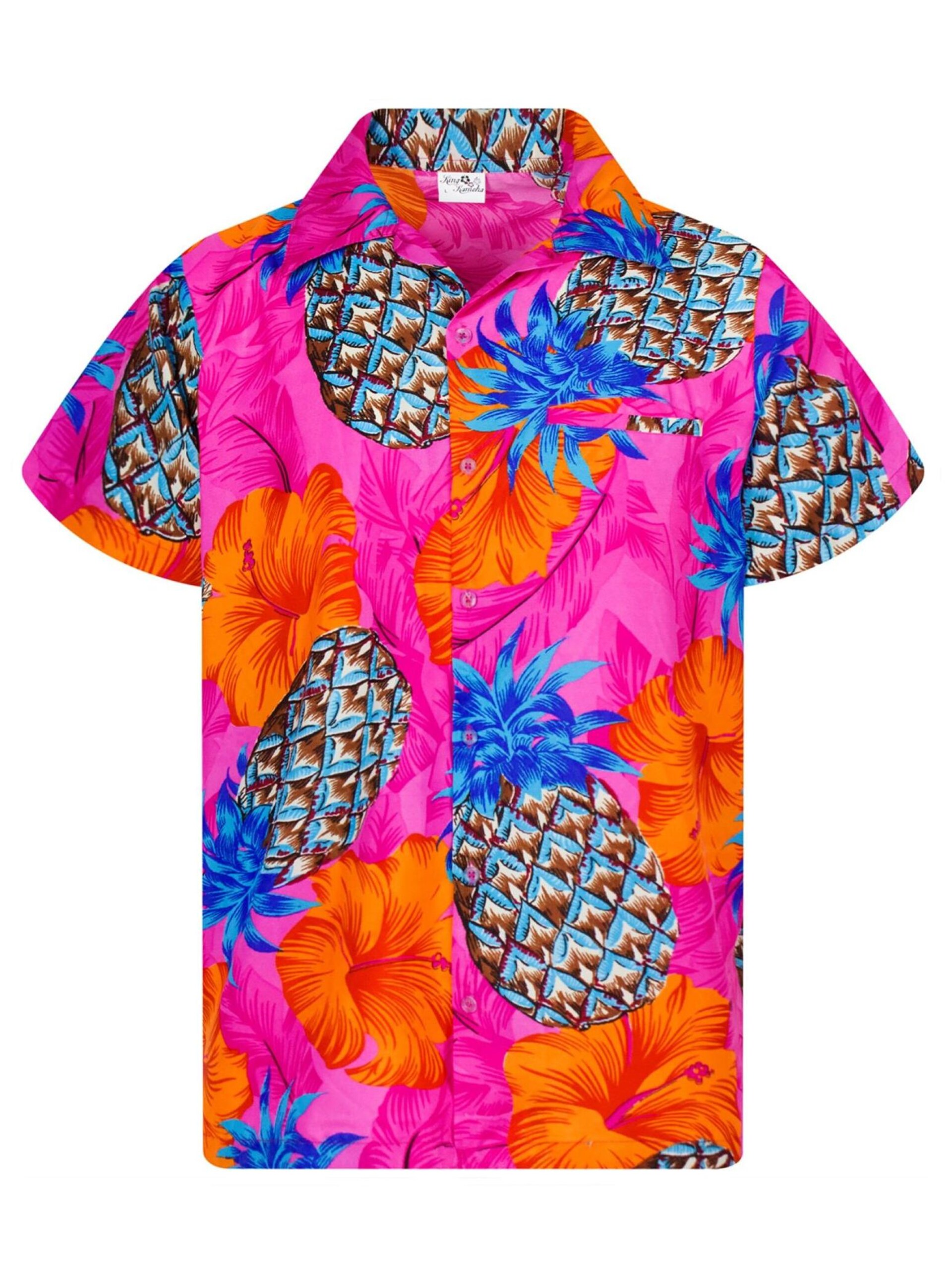 King Kameha T-shirt 'Pineapple Hibiscus Shadow Line' herr