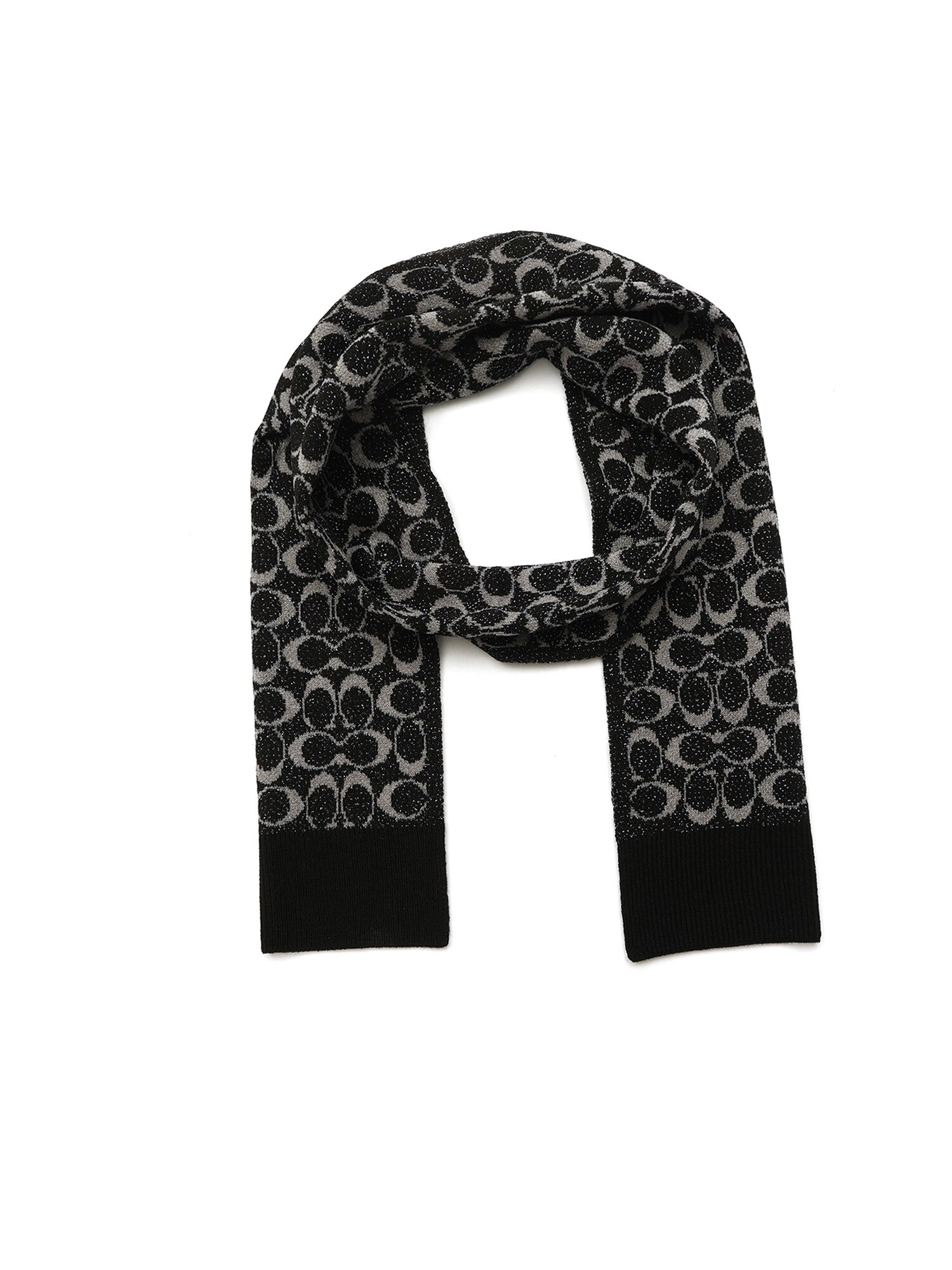 COACH Šal 'METALLIC SIGNATURE C SCARF'  bež / črna