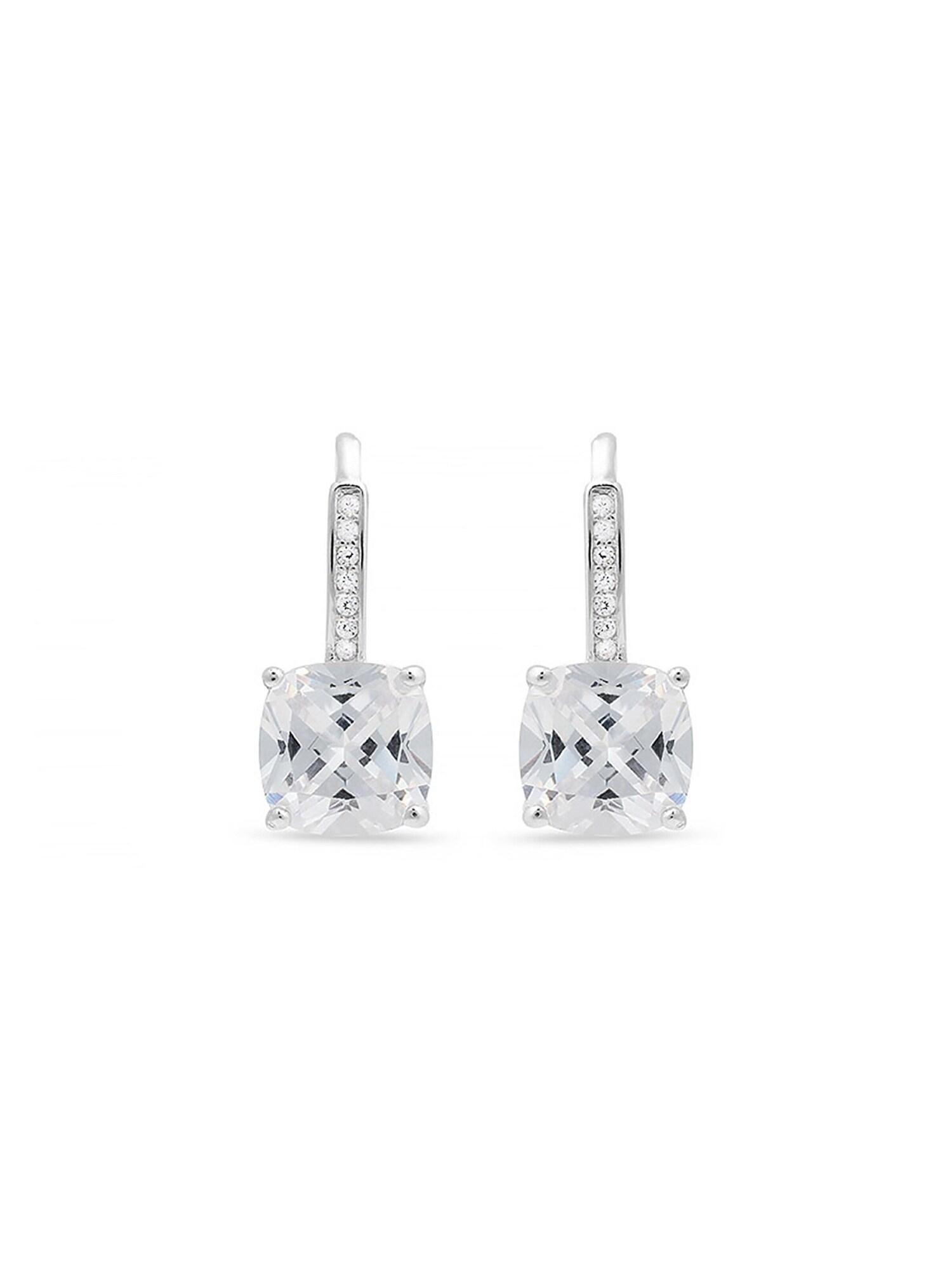 Luxenter mathzi-örhängen i 925 sterling silver och rodiumpläterad blank yta med kubiska zirkoner dam – bild 3