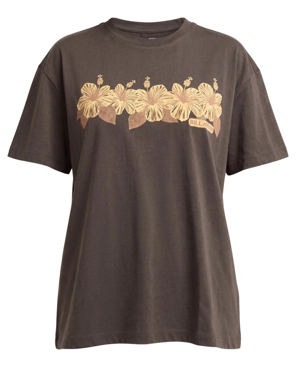 T-shirt 'Hello Sundown' ecru / brun