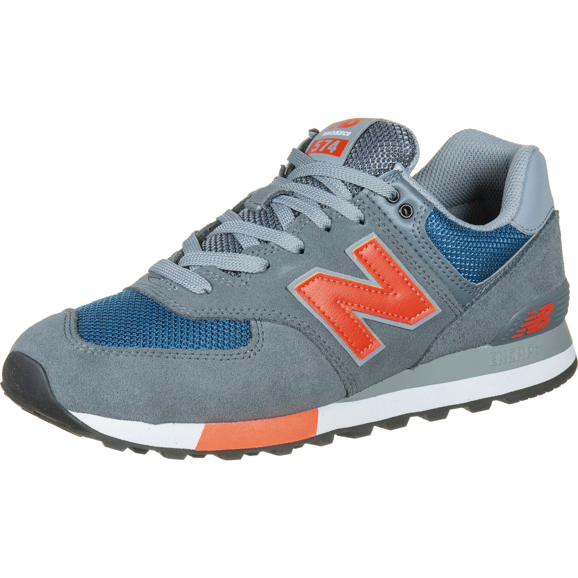 new balance Sneaker dunkelgrau / orangerot / blau
