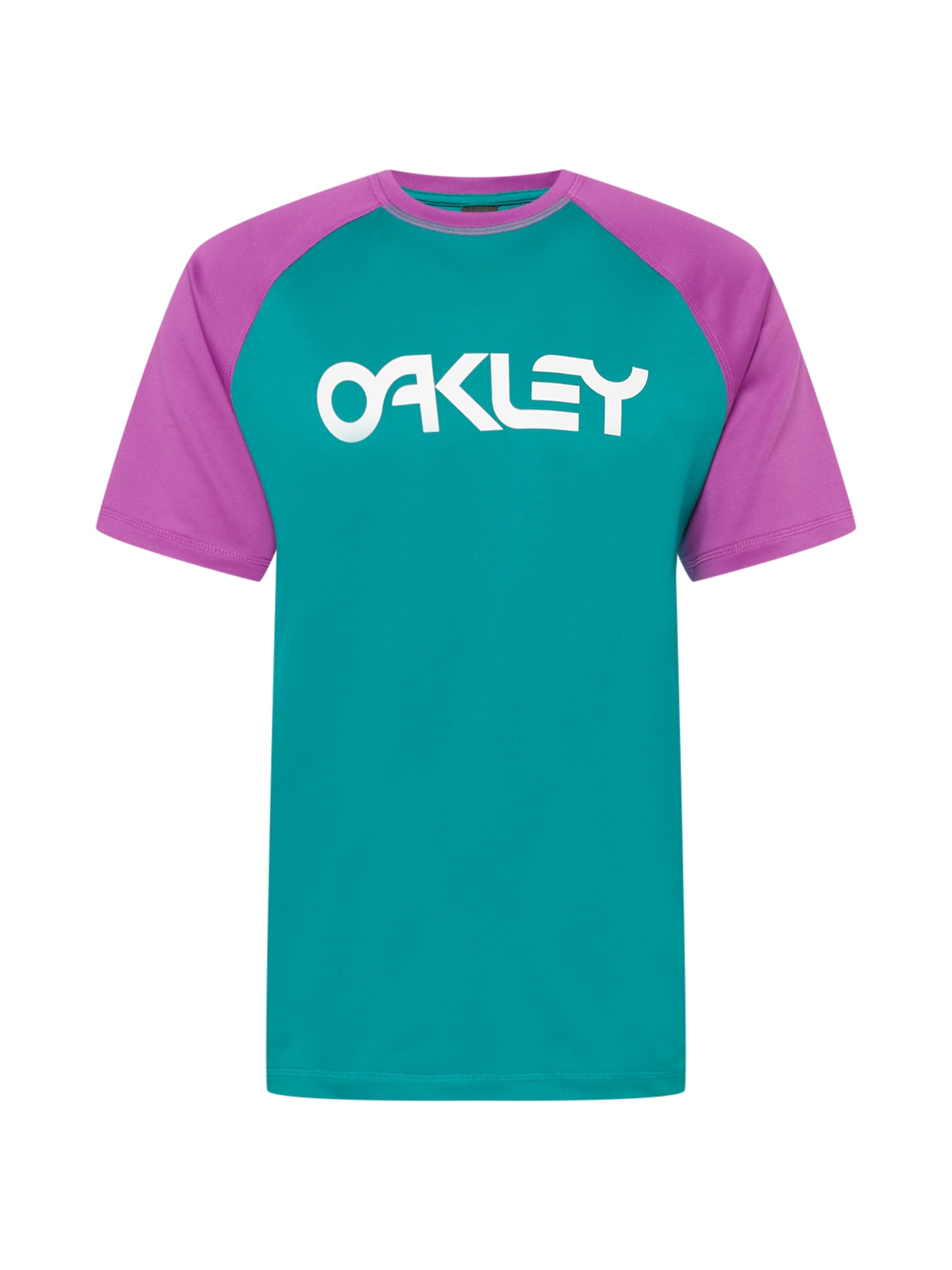 OAKLEY Funkčné tričko  petrolejová / neónovo fialová / biela