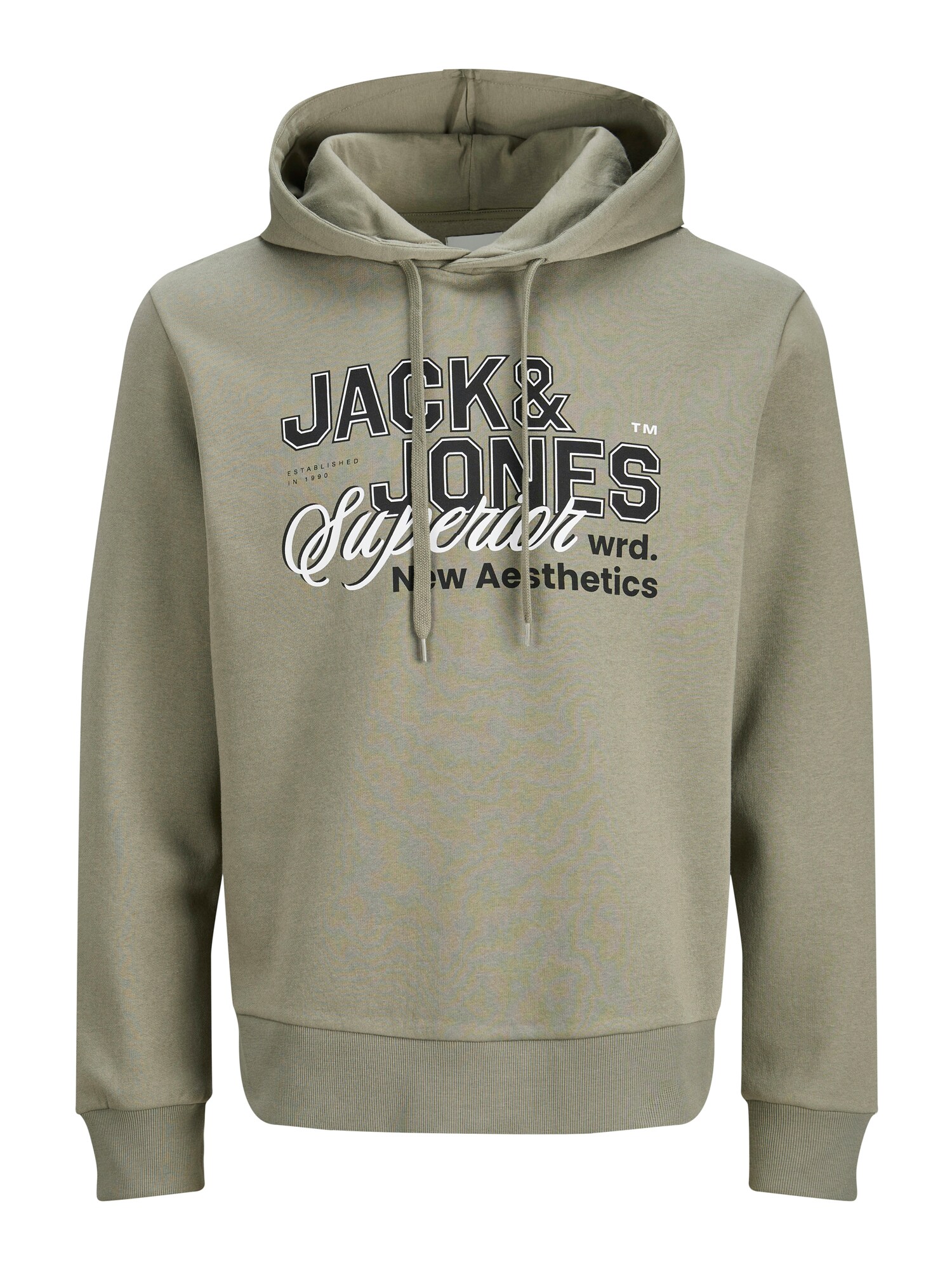 JACK & JONES Bluză de molton  grej / negru / alb