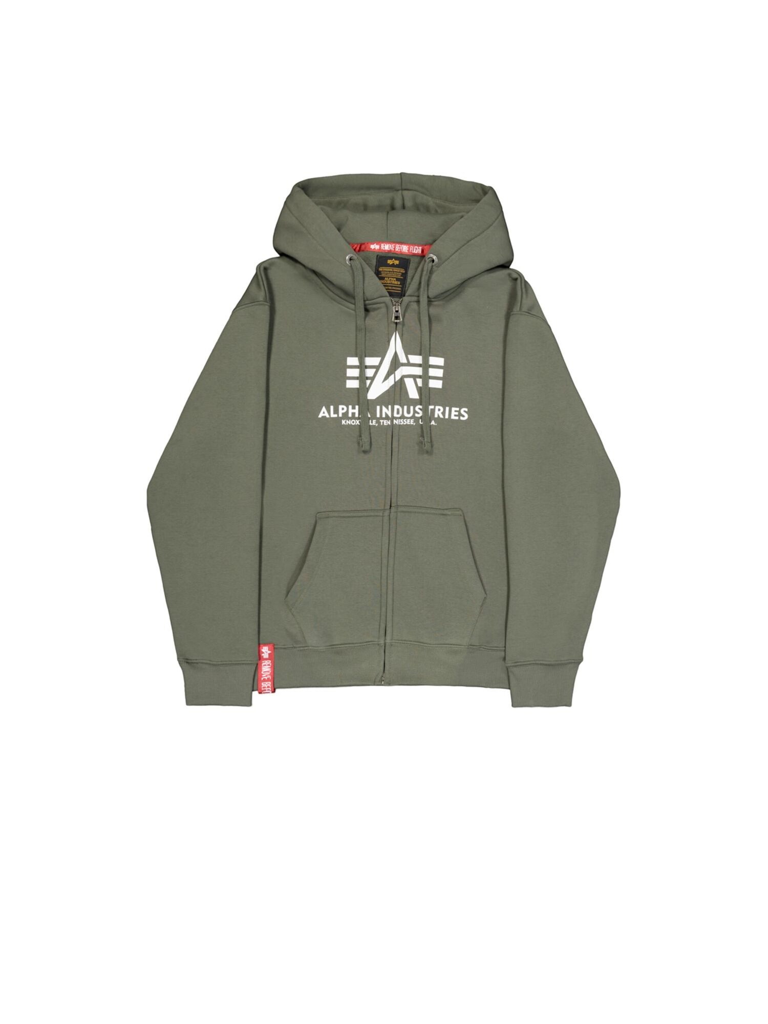 ALPHA INDUSTRIES Gornji dio trenirke  maslinasta / bijela