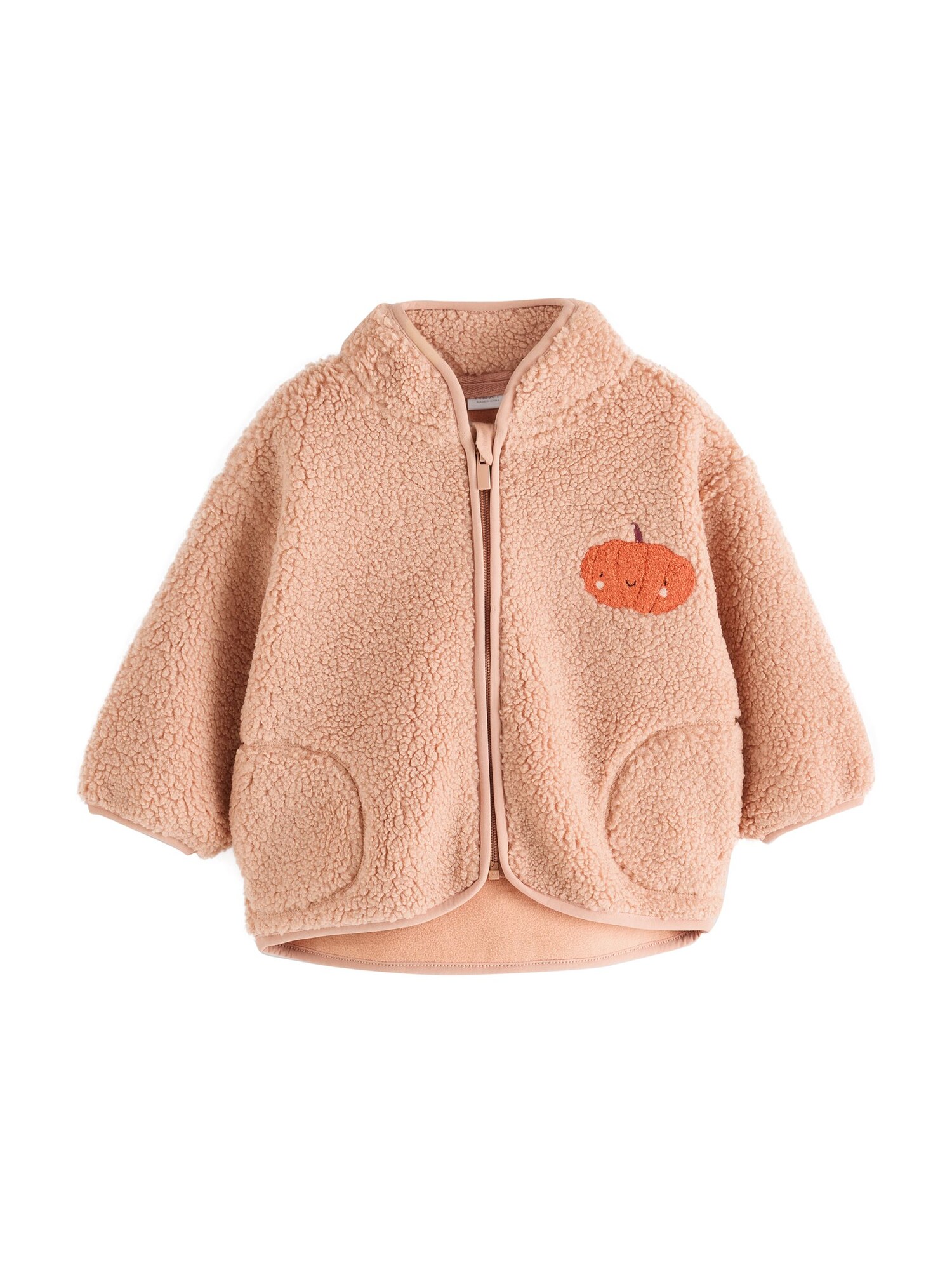 Next Jachetă  fleece bej deschis / portocaliu pastel / portocaliu închis