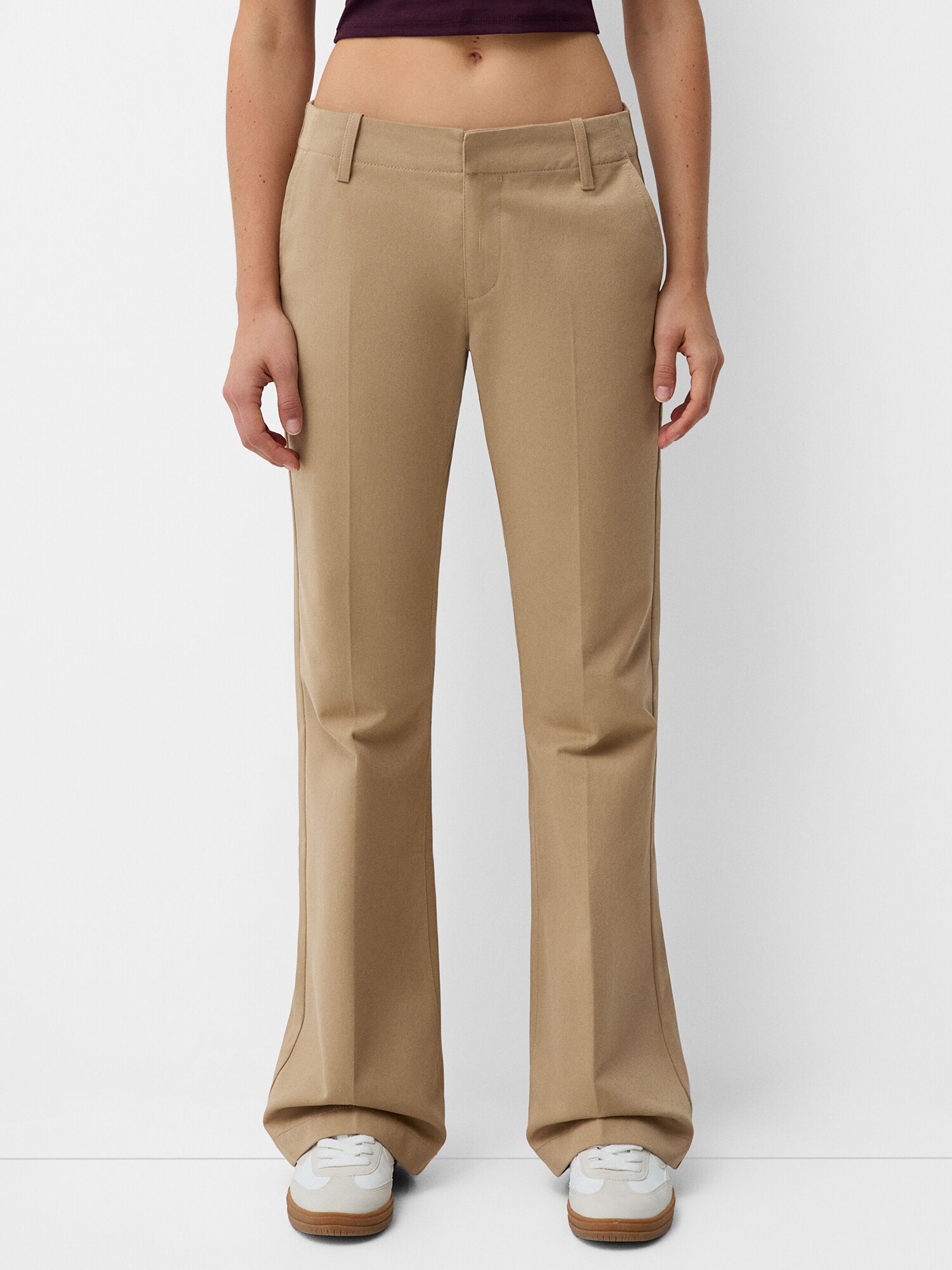 Bershka Ráncos nadrág  teveszín termék 2. képe
