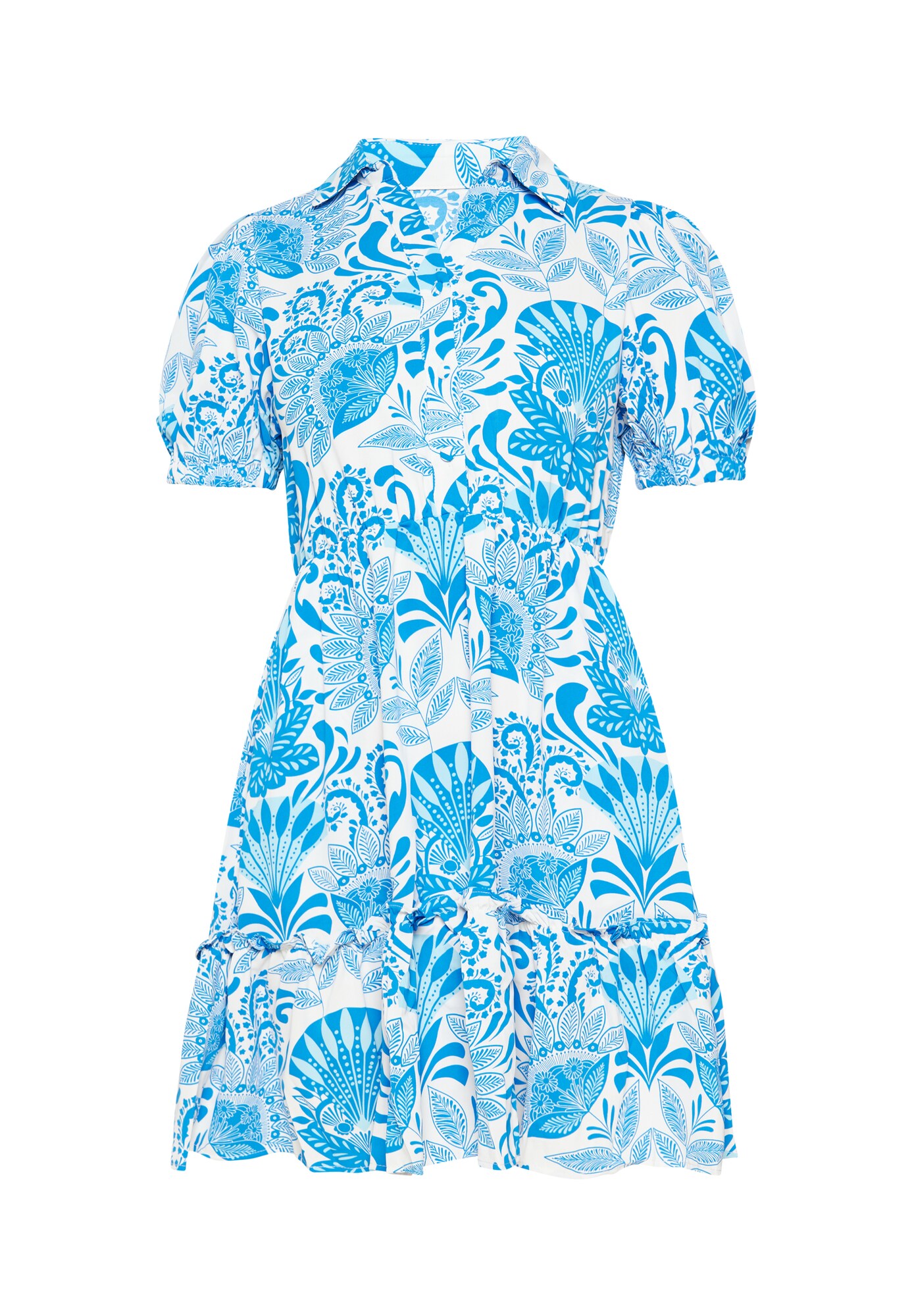 Usha Vestido camisero  azul / blanco