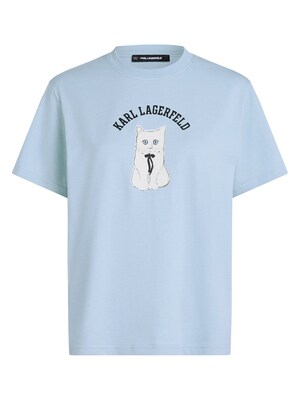 Karl Lagerfeld Camiseta 'Choupette-Skizze'  azul claro / negro / blanco