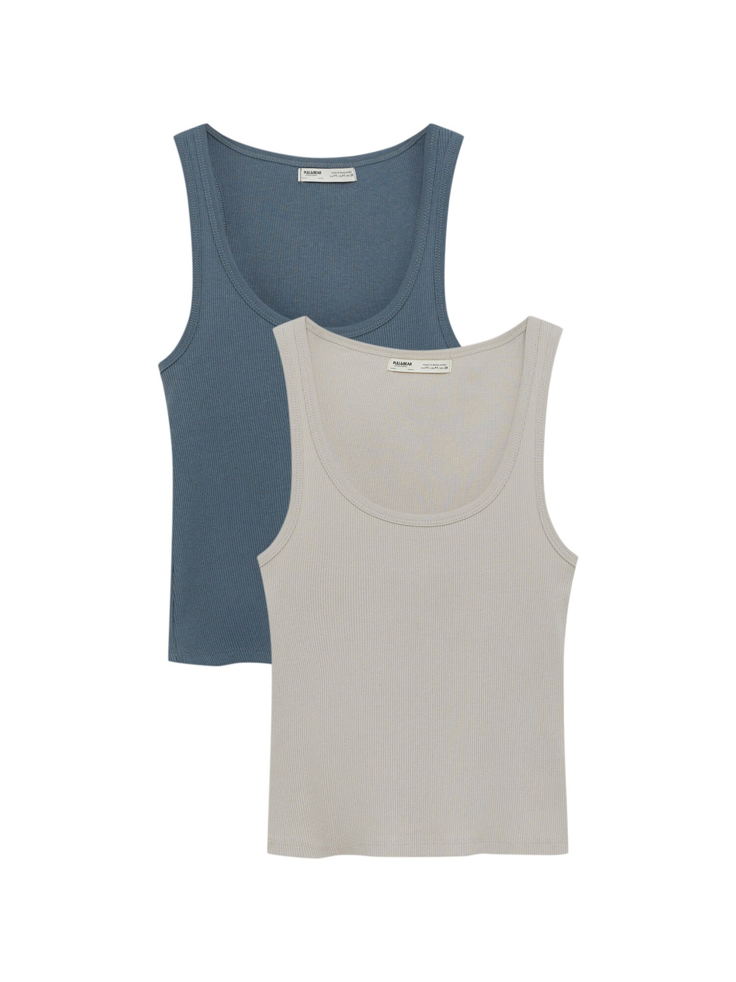 Pull&Bear Top  piesková / modrosivá