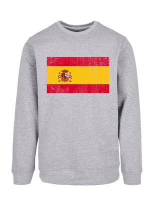 F4NT4STIC Sweatshirt ‘Spain Spanien Flagge’ Geel / Grijs / Rood