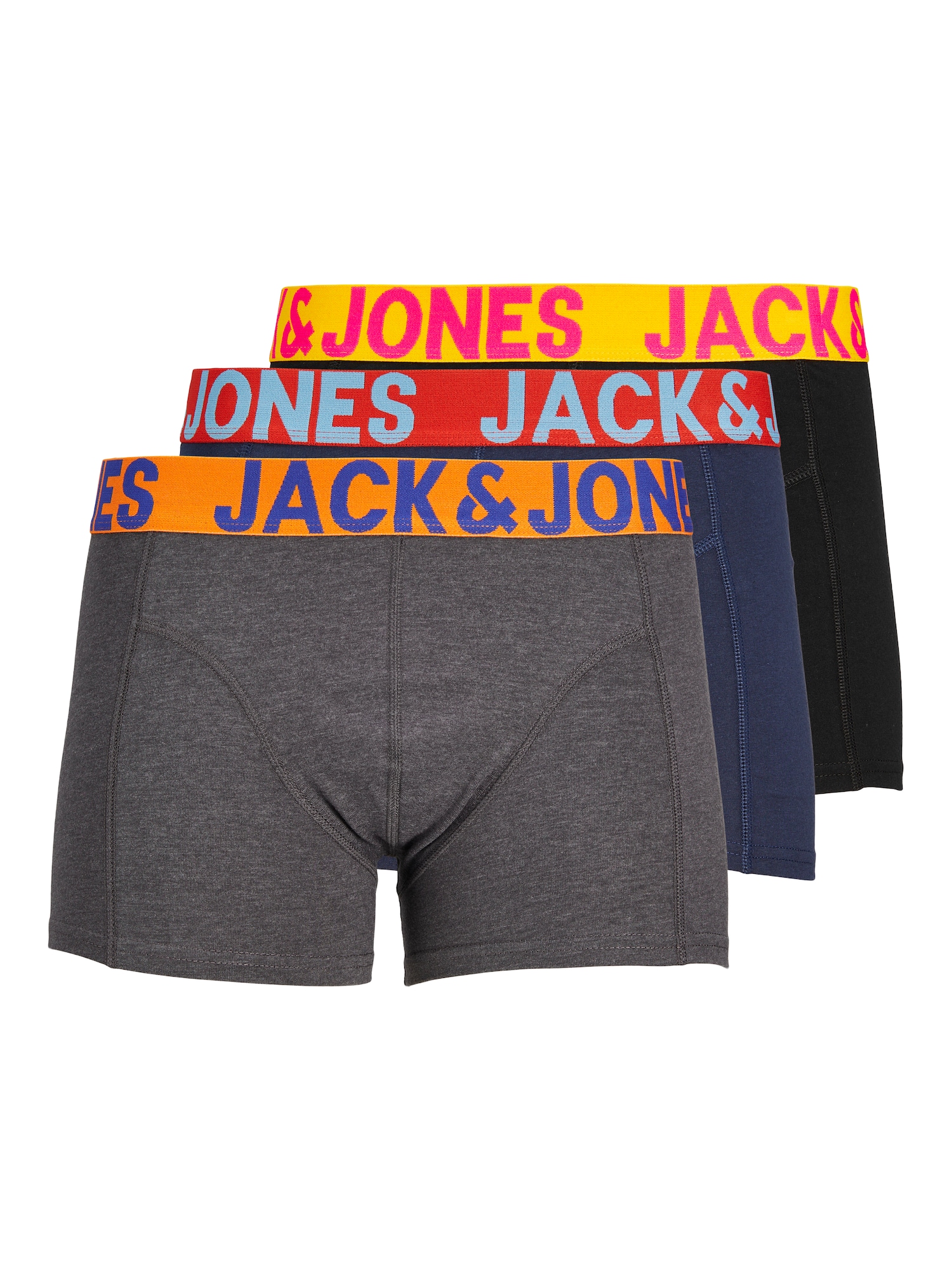 JACK & JONES Boxeri JACCrazy albastru închis / gri metalic / portocaliu / negru