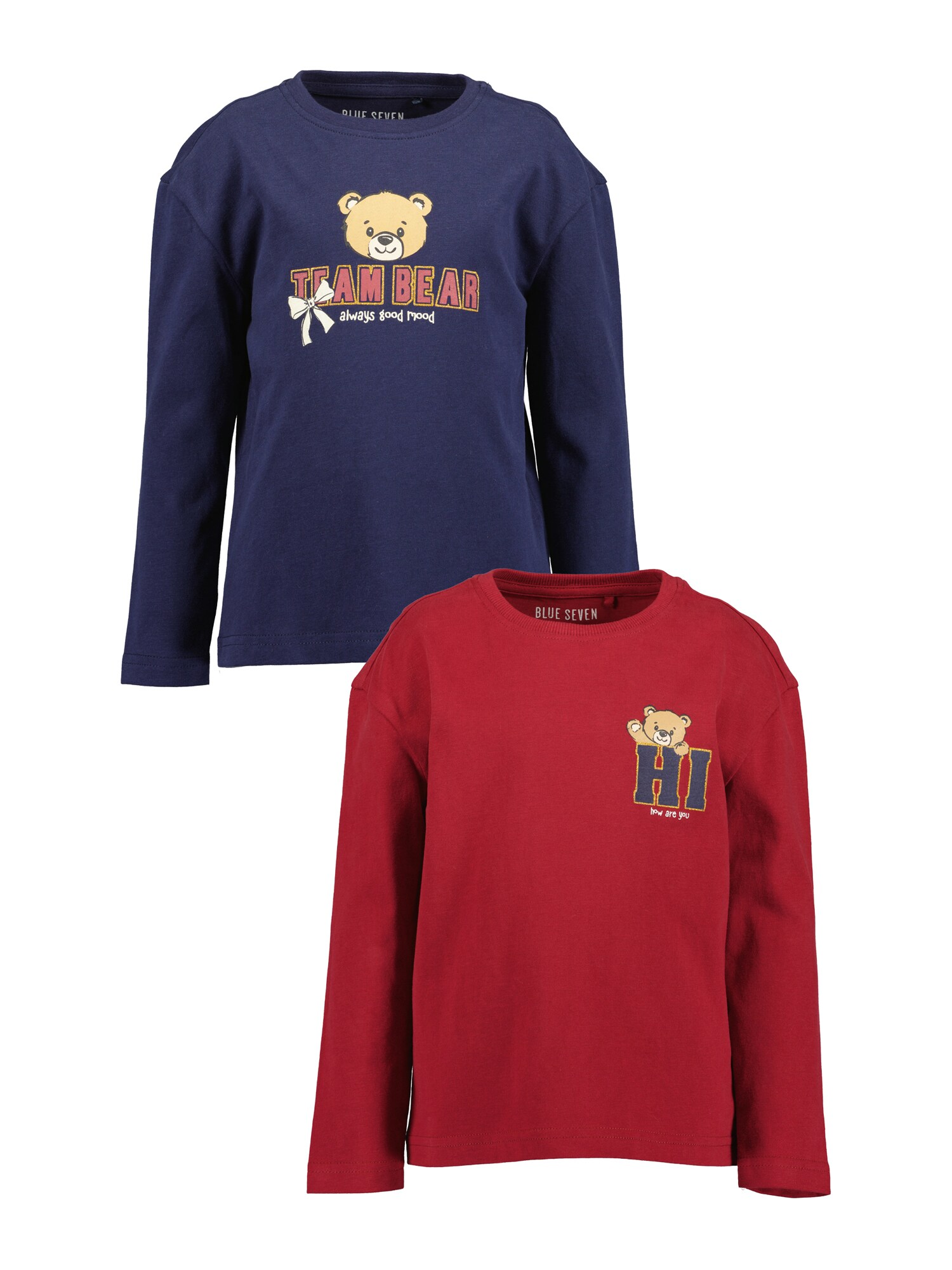 BLUE SEVEN Tricou bleumarin / maro deschis / sângeriu / roșu deschis