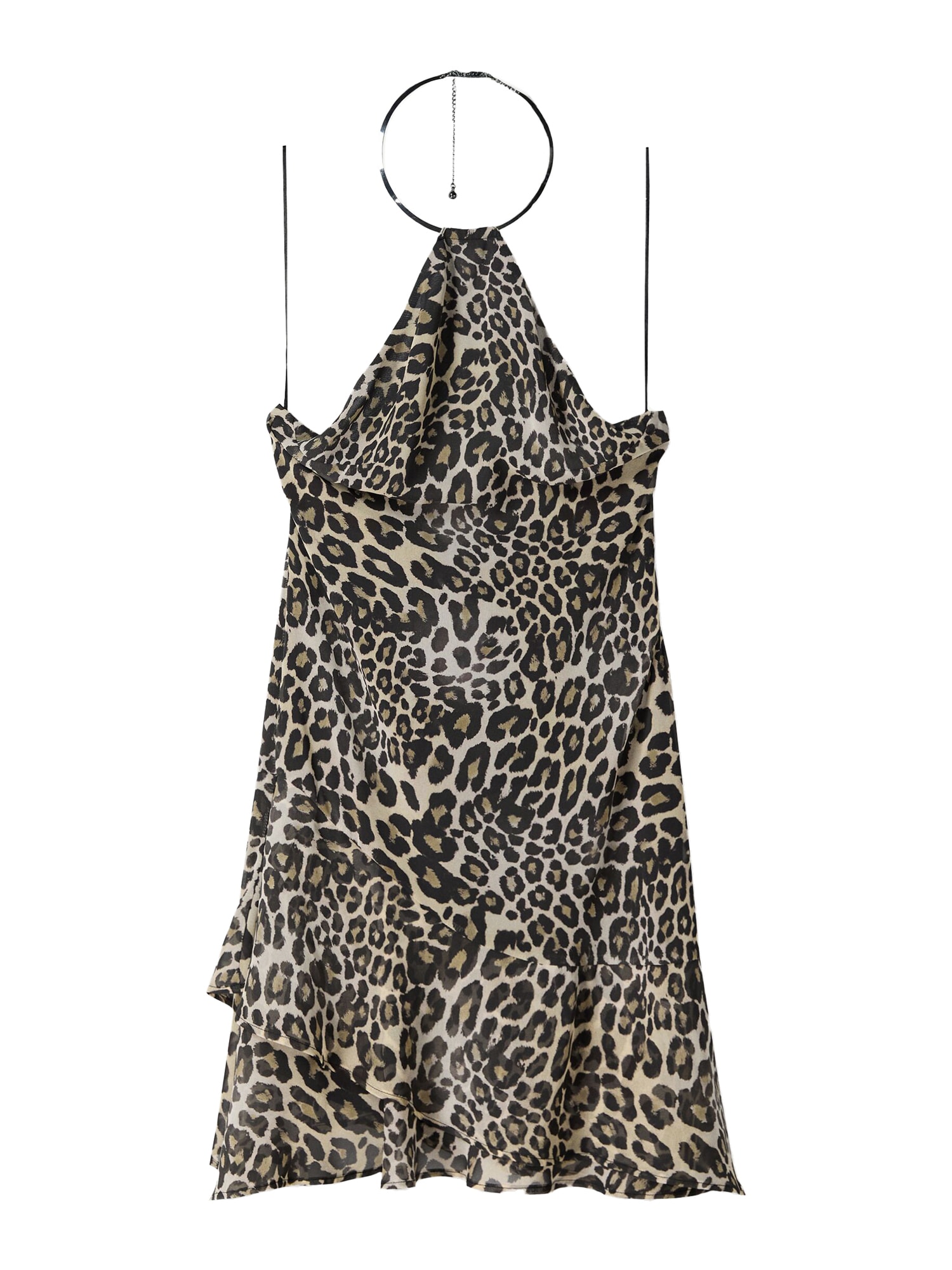 Bershka Rochie  crem / maro deschis / negru