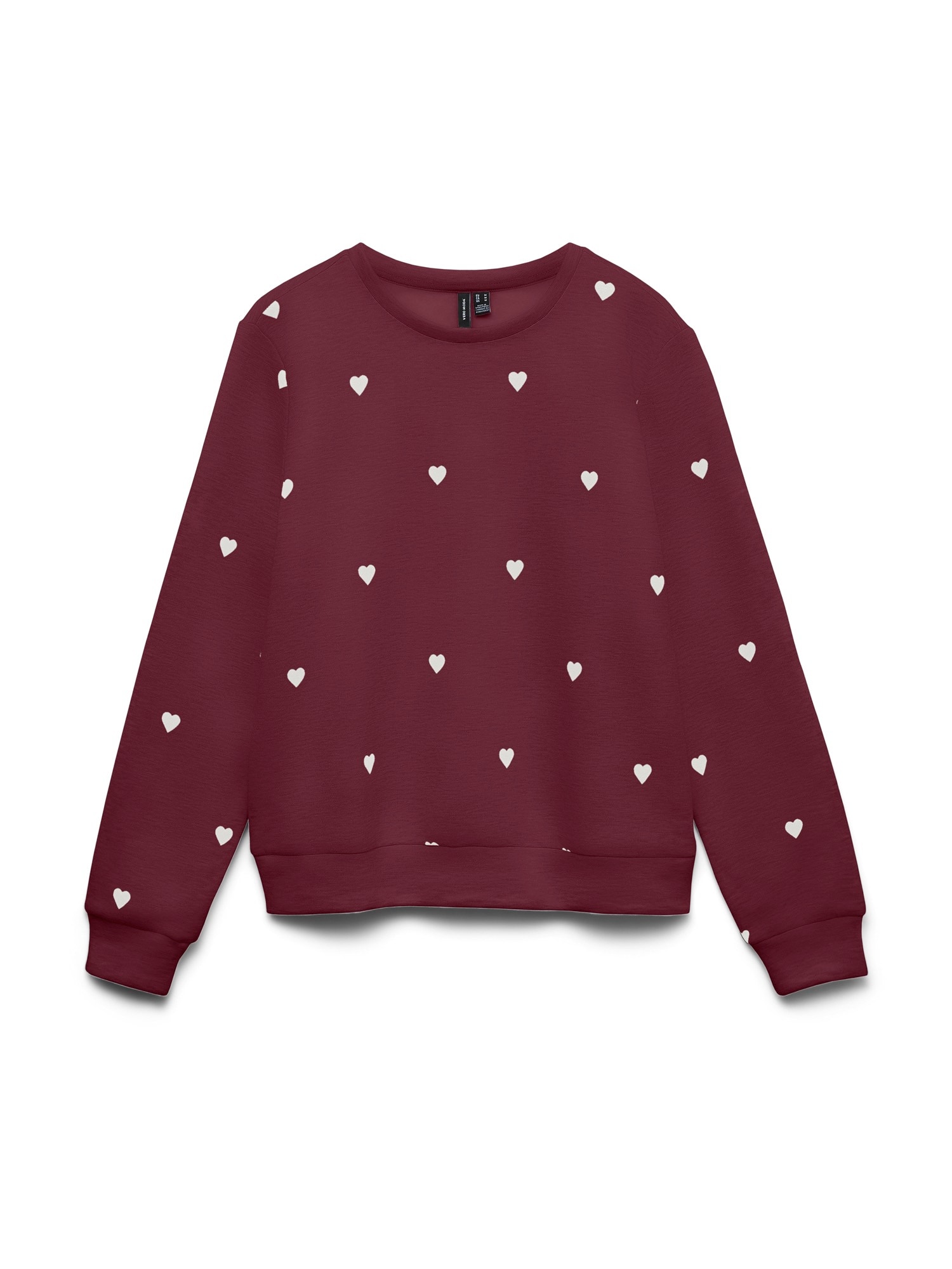 VERO MODA Mikina 'VMNELLIS'  vínovo červená / biela