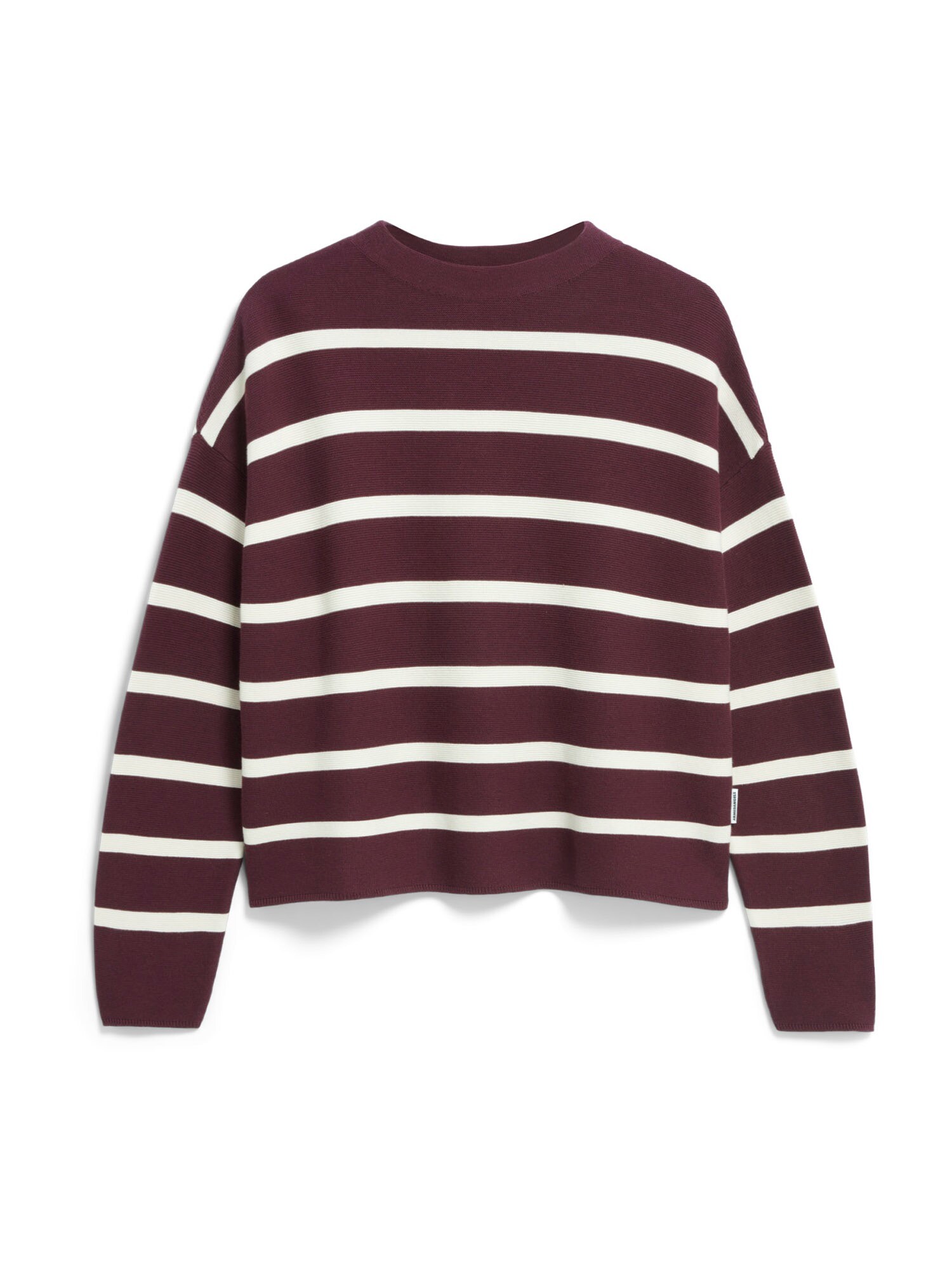 ARMEDANGELS Pulover MERINAA  roșu bordeaux / alb
