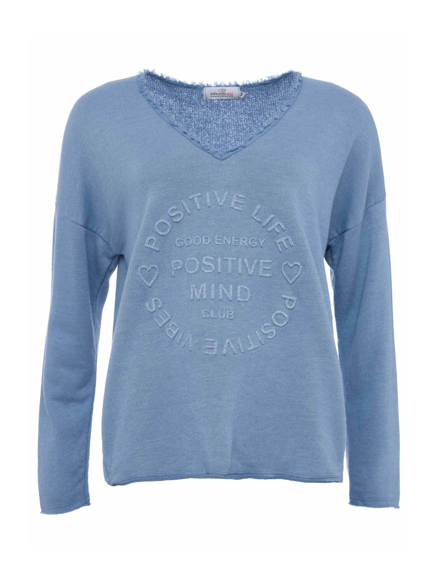 Zwillingsherz Bluză de molton Positive Mind  albastru