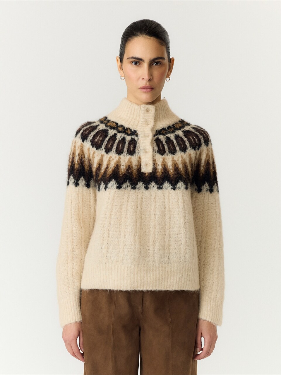 Tröja beige / brun / karamell