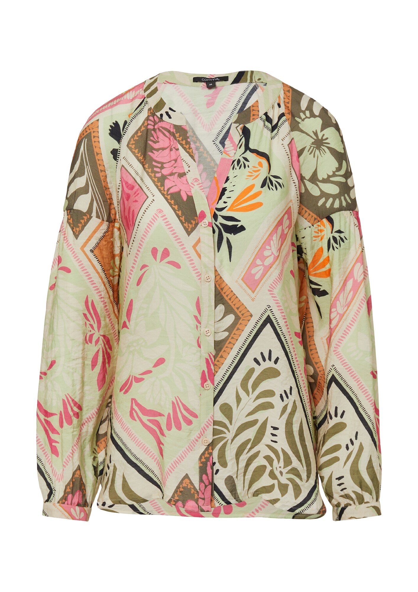 Comma Blouse Crème / Mintgroen / Lichtroze / Zwart