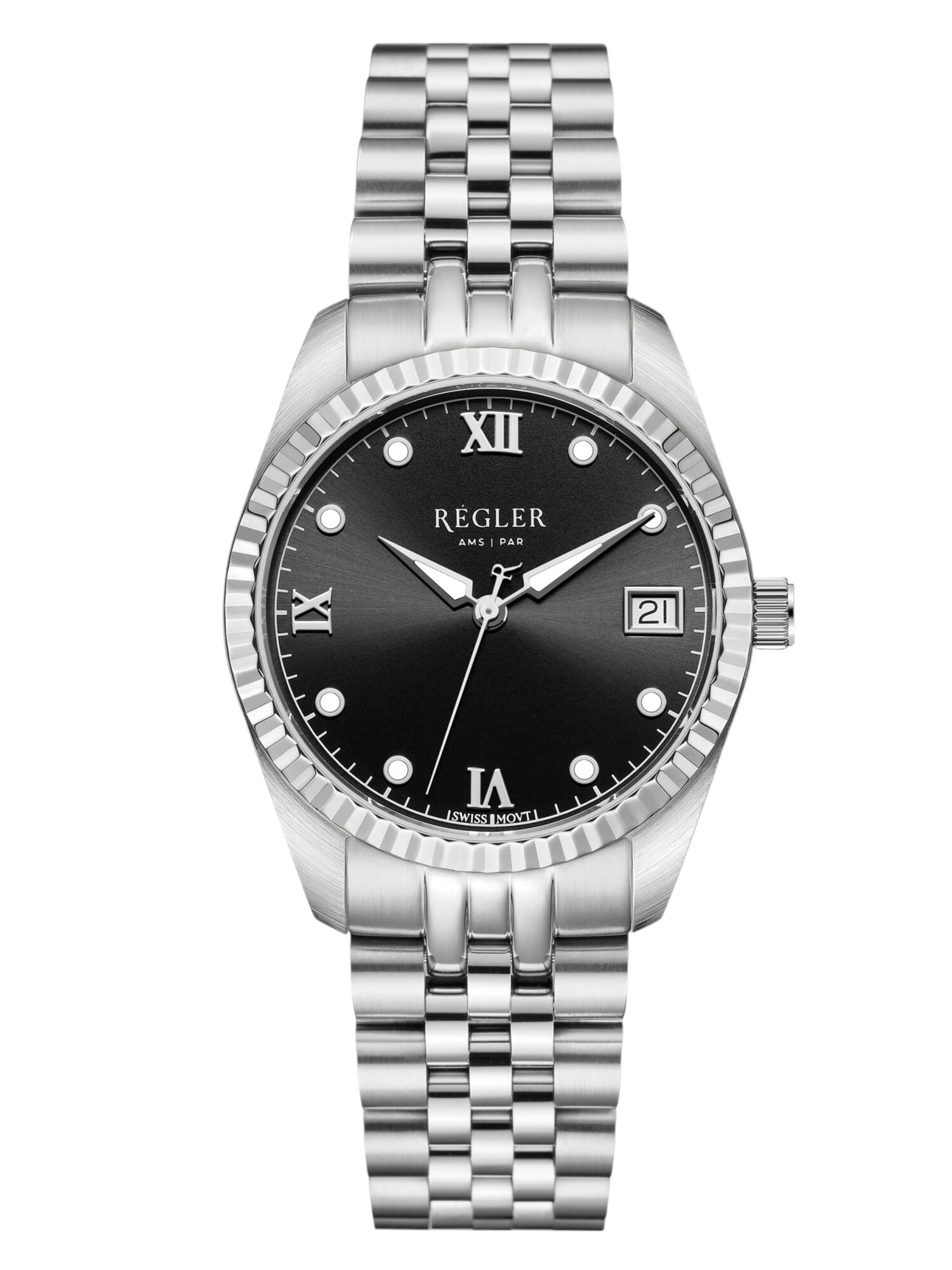 Régler Orologio analogico 'Régler Liberté Steel Silver - Black'  argento