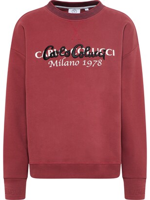 carlo colucci Sweatshirt ‘ De Tomas ‘ Bordeaux / Zwart / Wit