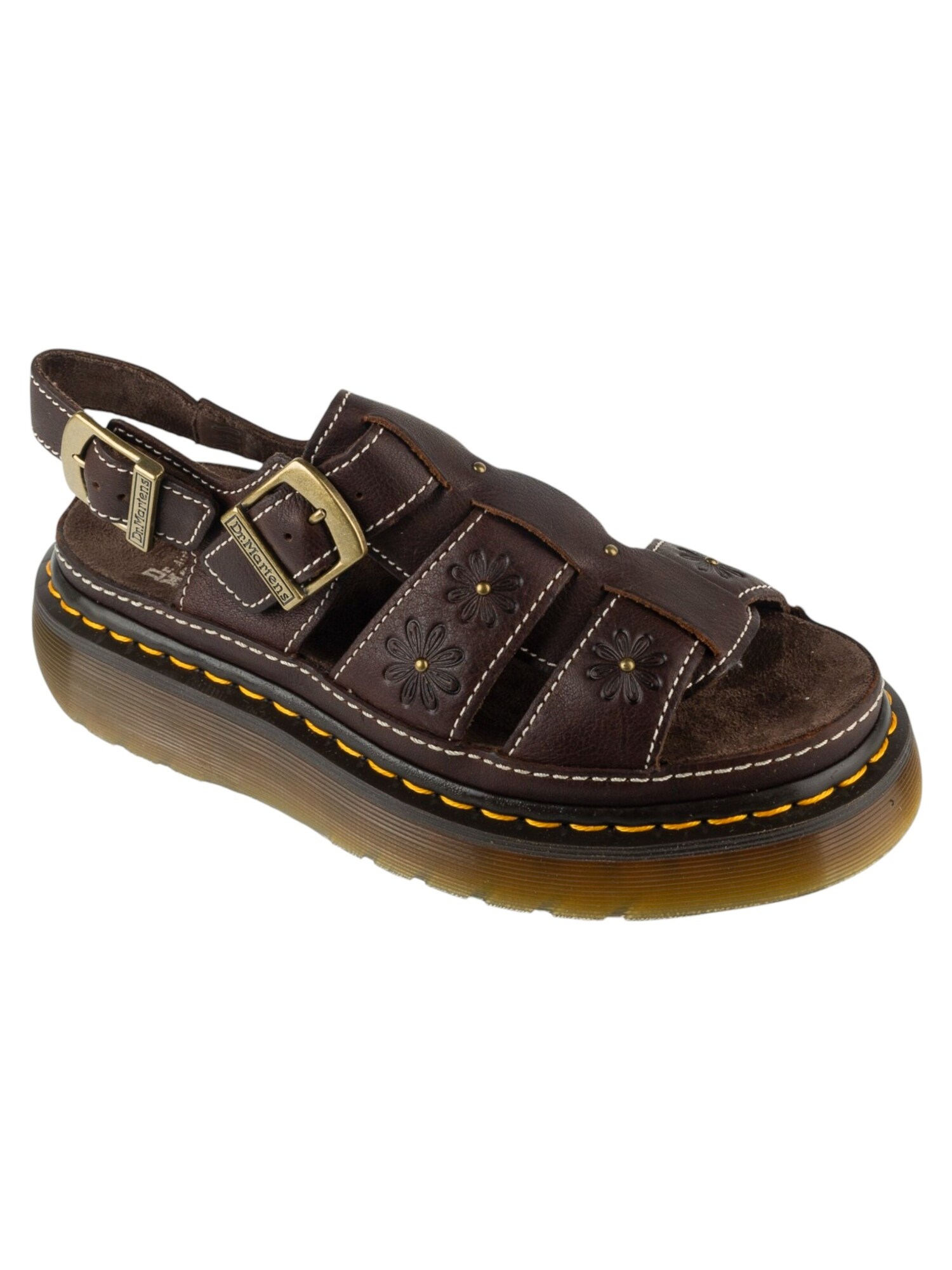 Dr. Martens Sandaal 'Dr. Martens Wrenlie Open Platform Sandals' Bruin