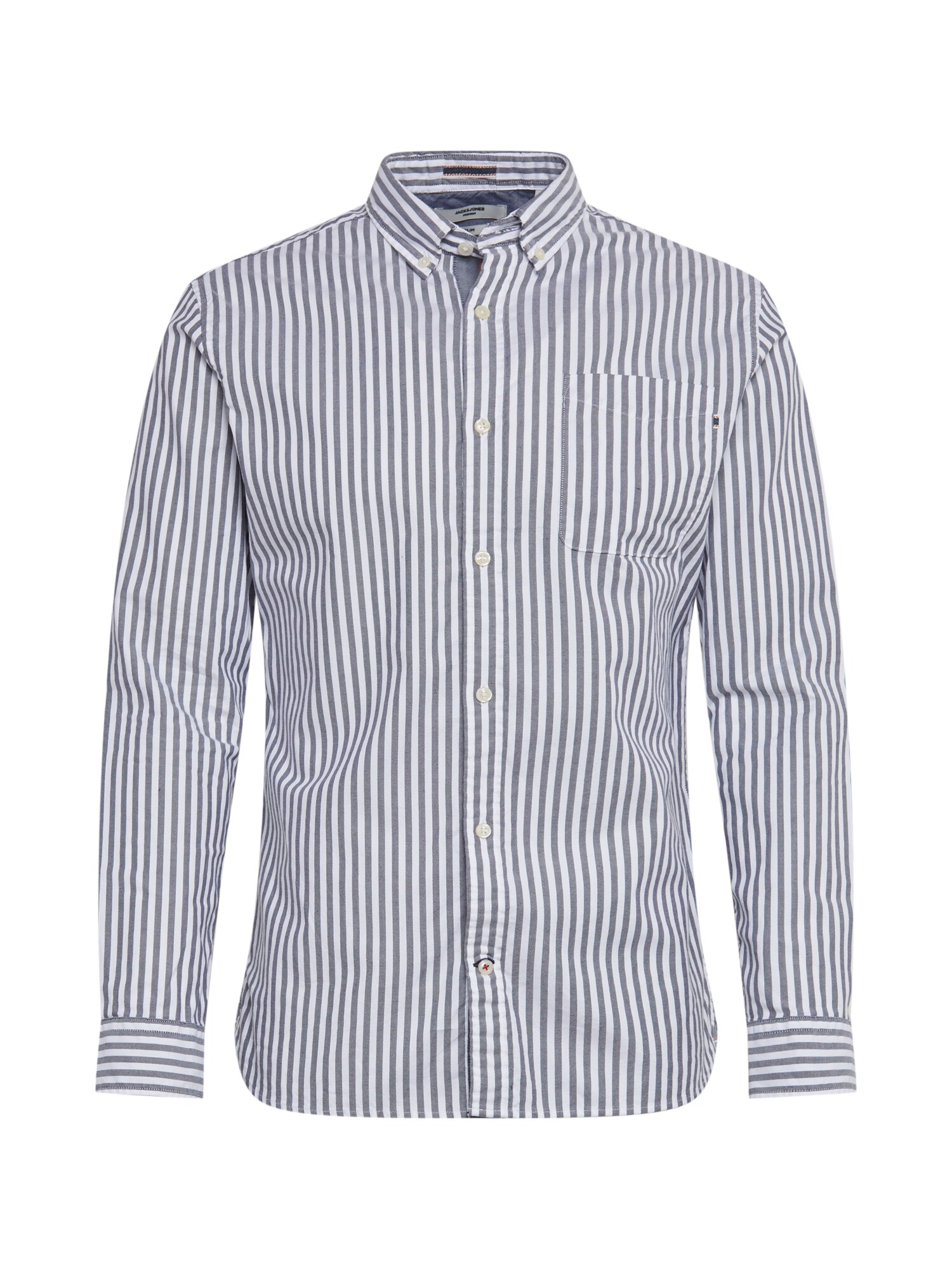 JACK & JONES Dalykiniai marškiniai  balta / bazalto pilka