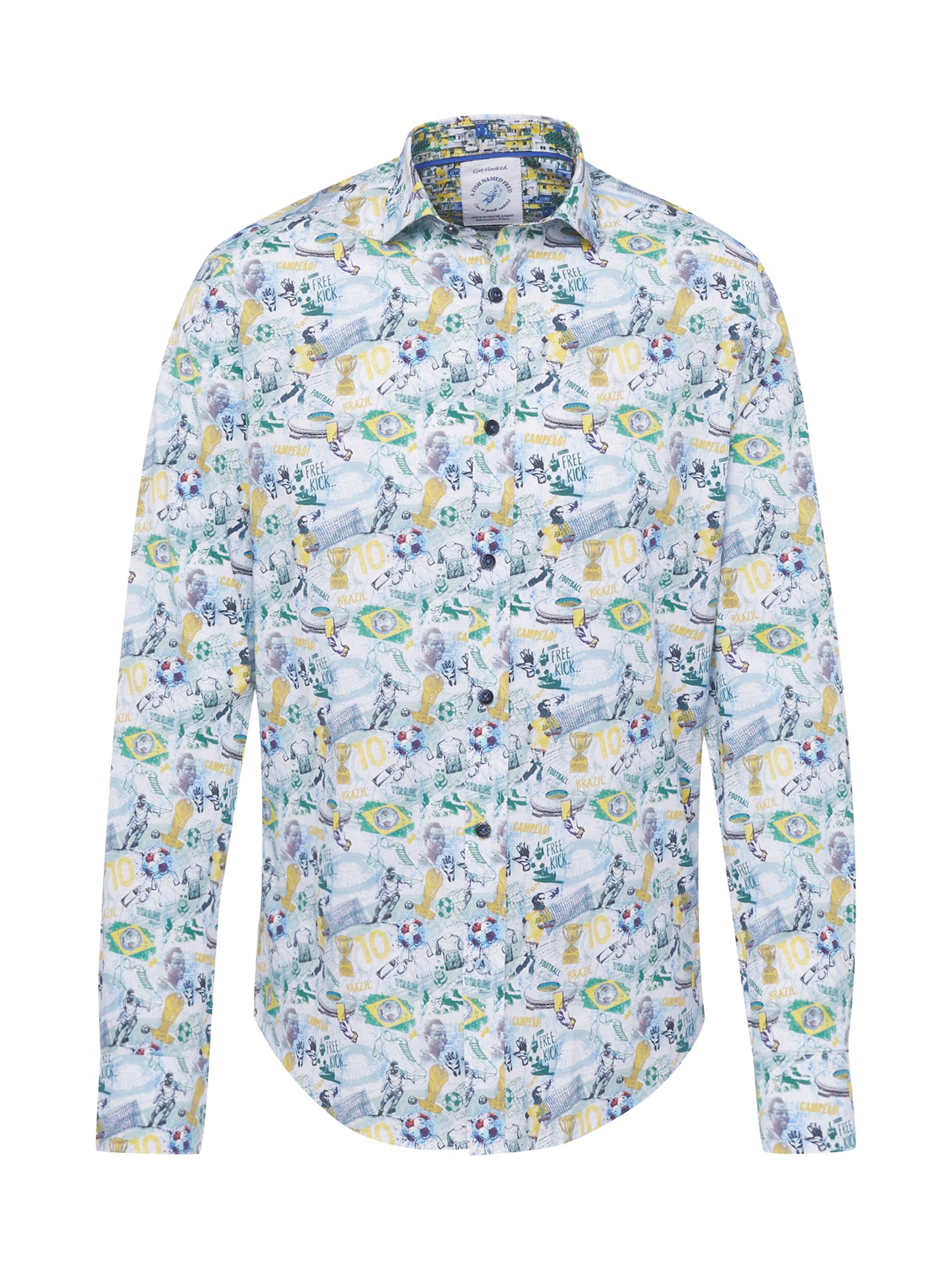 A Fish named Fred Camisa  navy / azul claro / amarelo