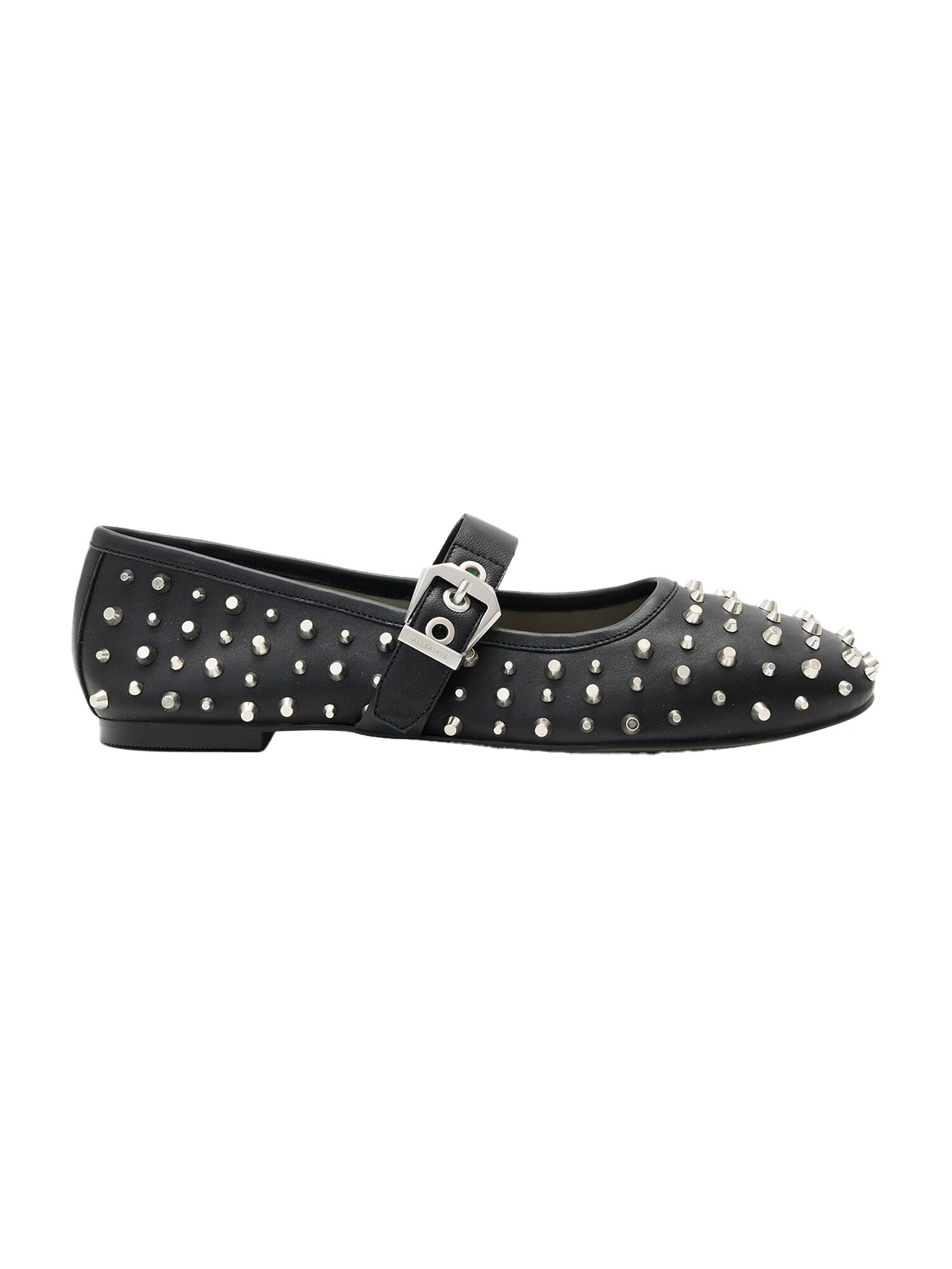 AllSaints Balerini cu curea glezna HOLLY  negru / argintiu