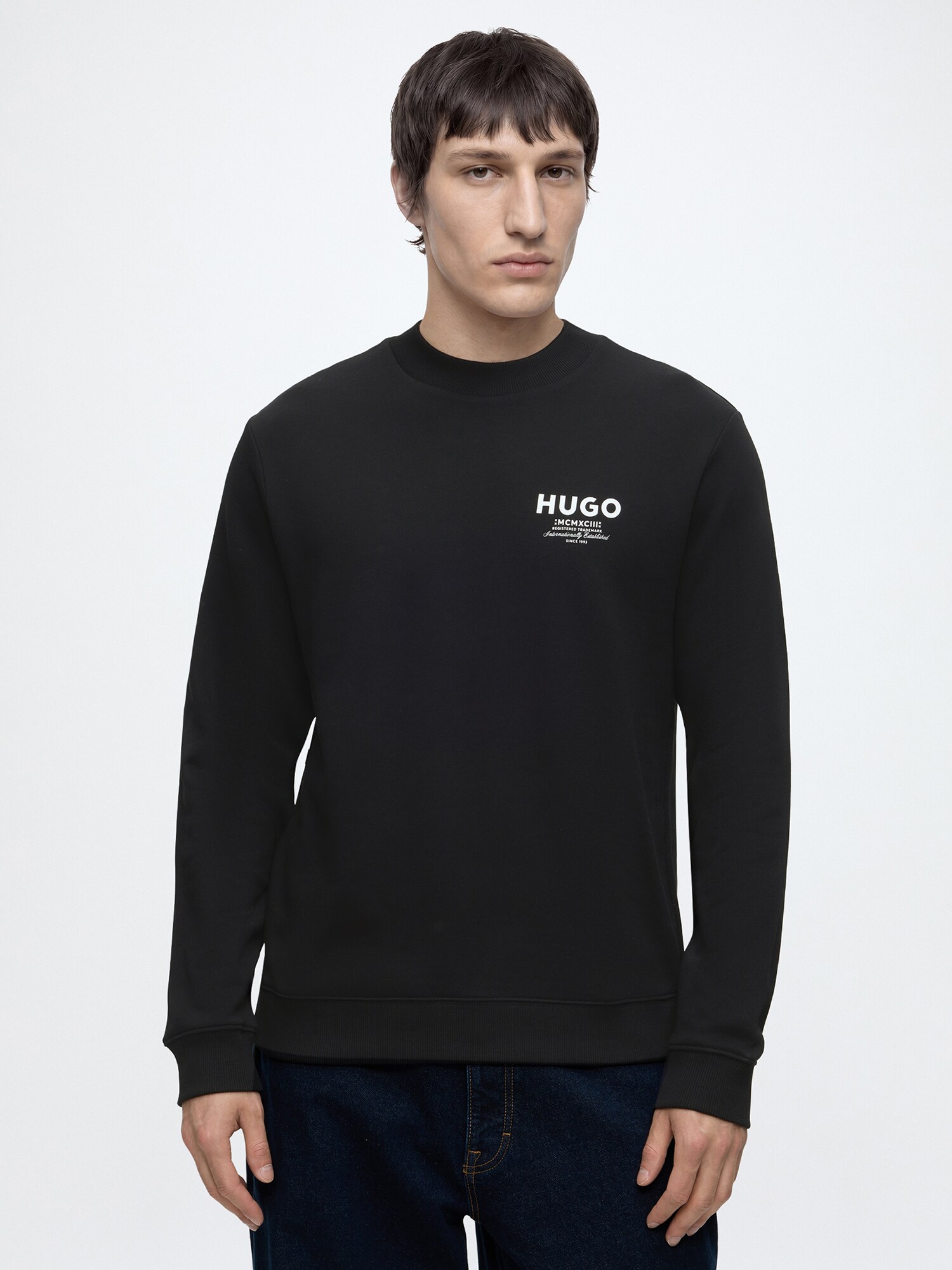 HUGO Sudadera 'Nespon'  negro / blanco – imagen 3