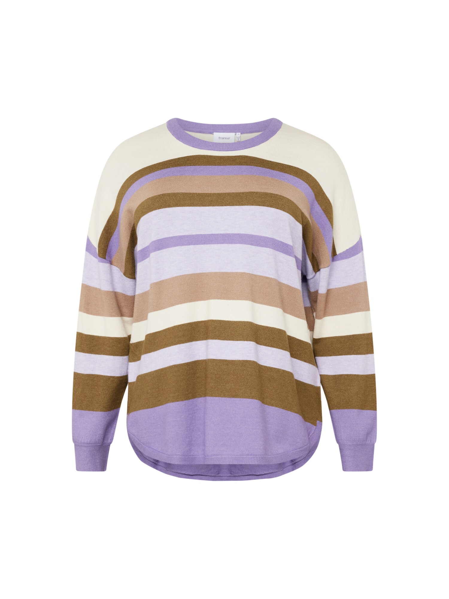 Fransa Curve Megztinis 'MELANI' tamsiai ruda / purpurinė / pastelinė violetinė / natūrali balta