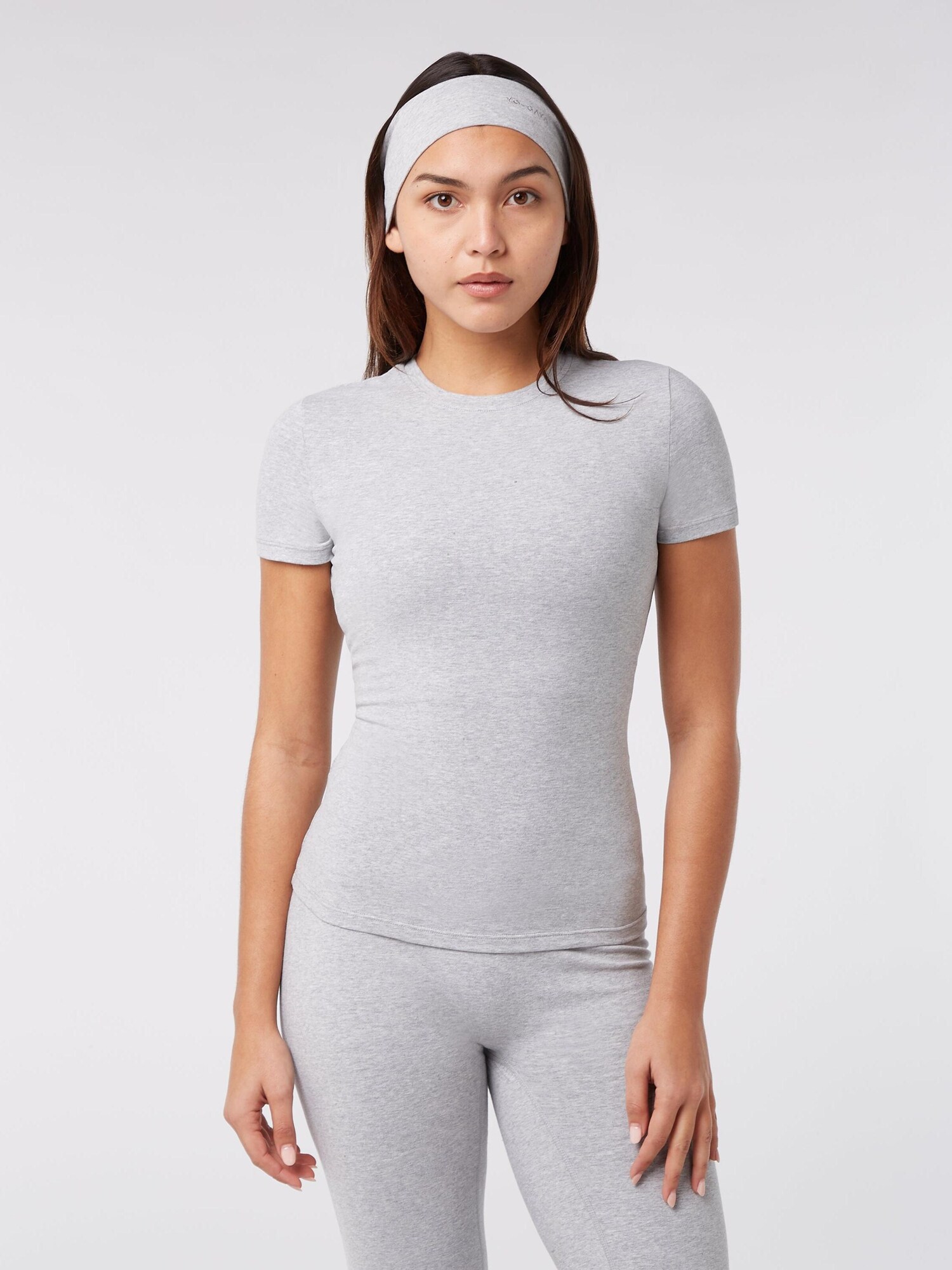 YO-GAYA Majica 'Lounge Short Sleeve Top' siva melange