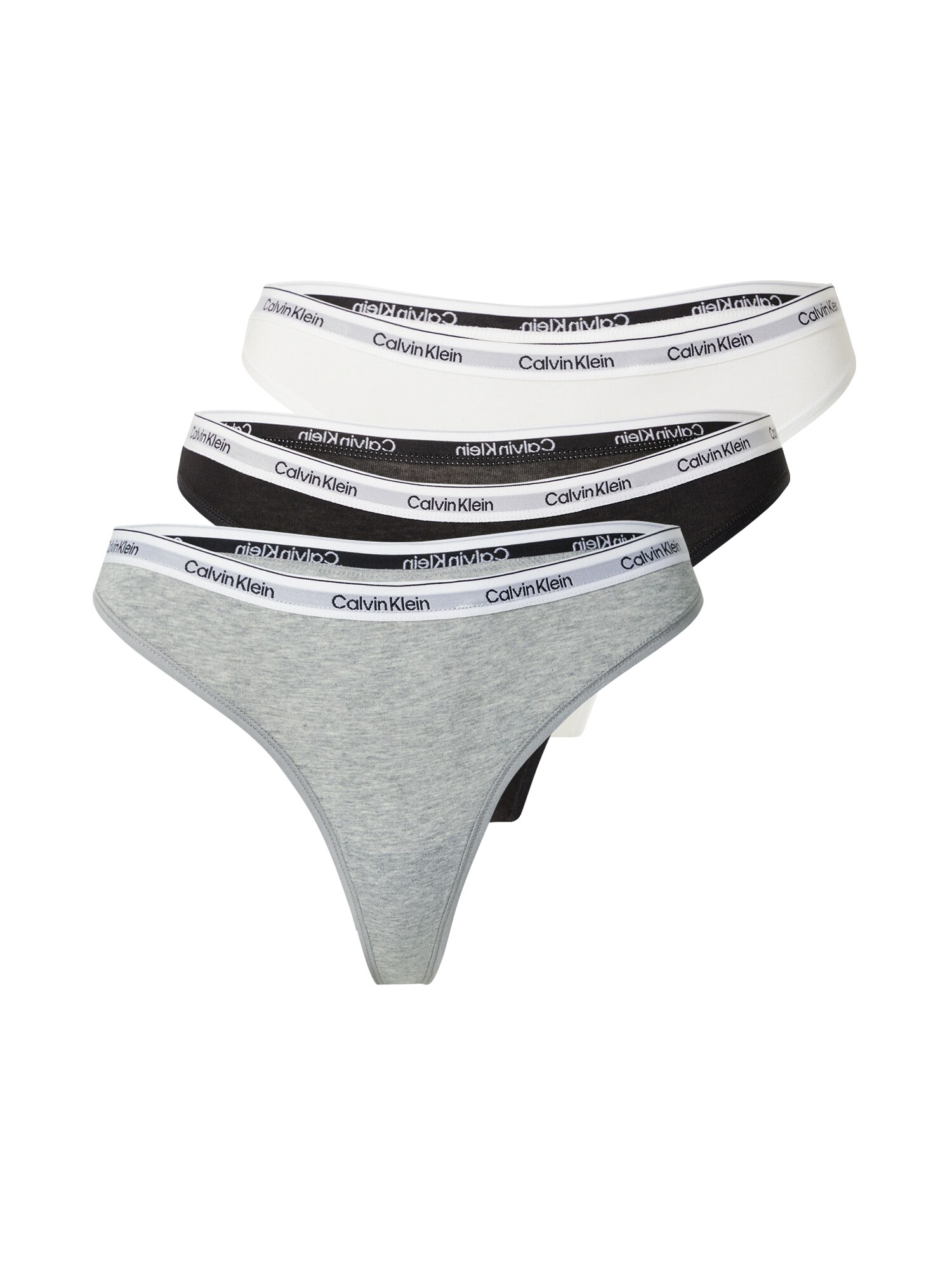Calvin Klein Underwear Tangá  sivá / čierna / biela